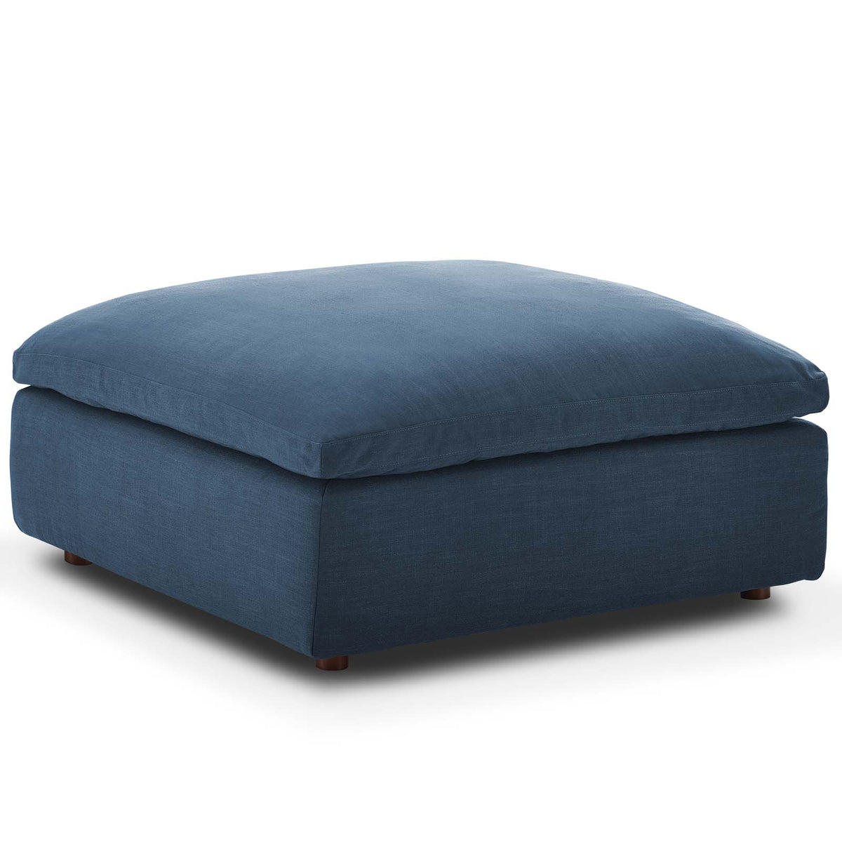 Commix Down Filled Overstuffed Ottoman - Azure