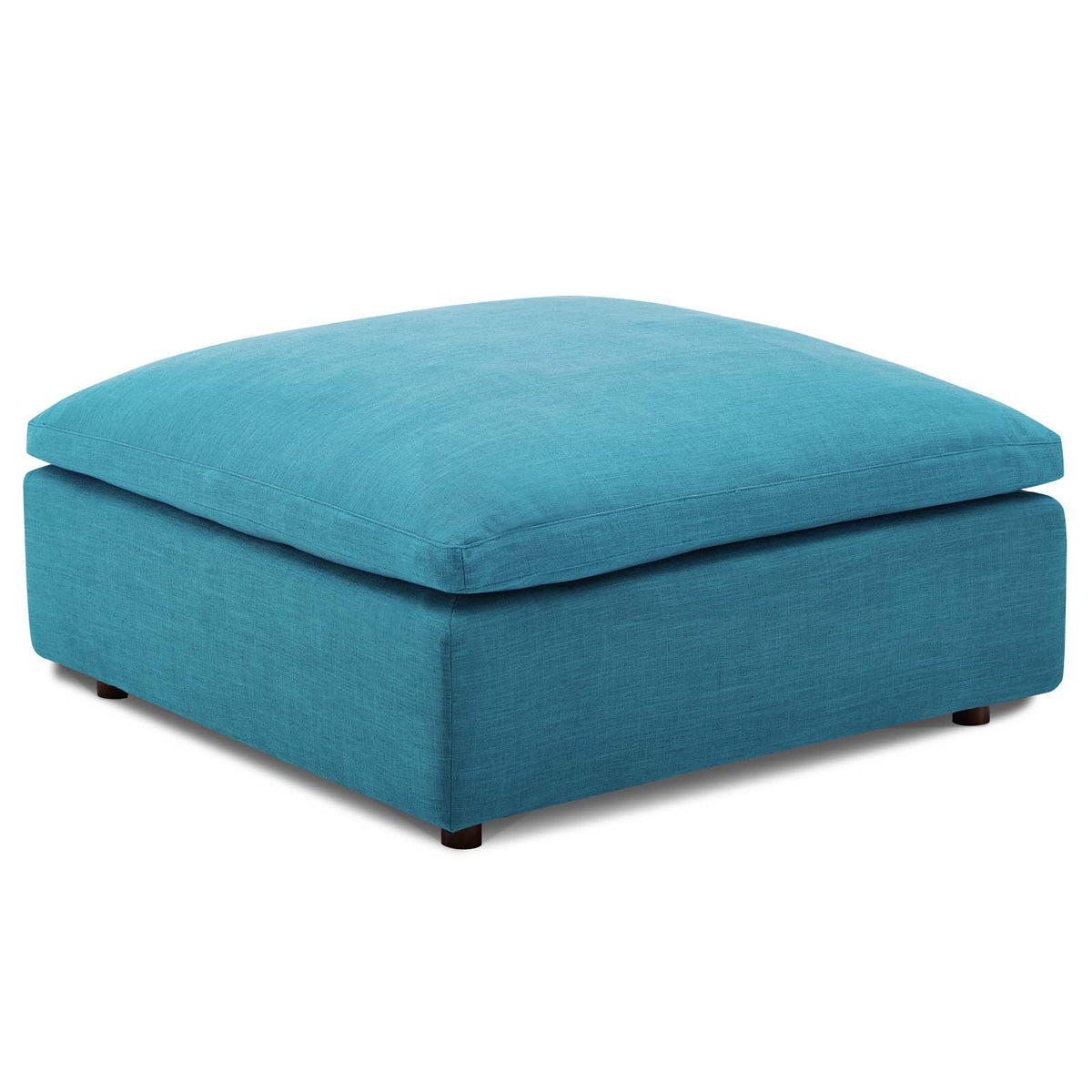 Commix Down Filled Overstuffed Ottoman - Teal