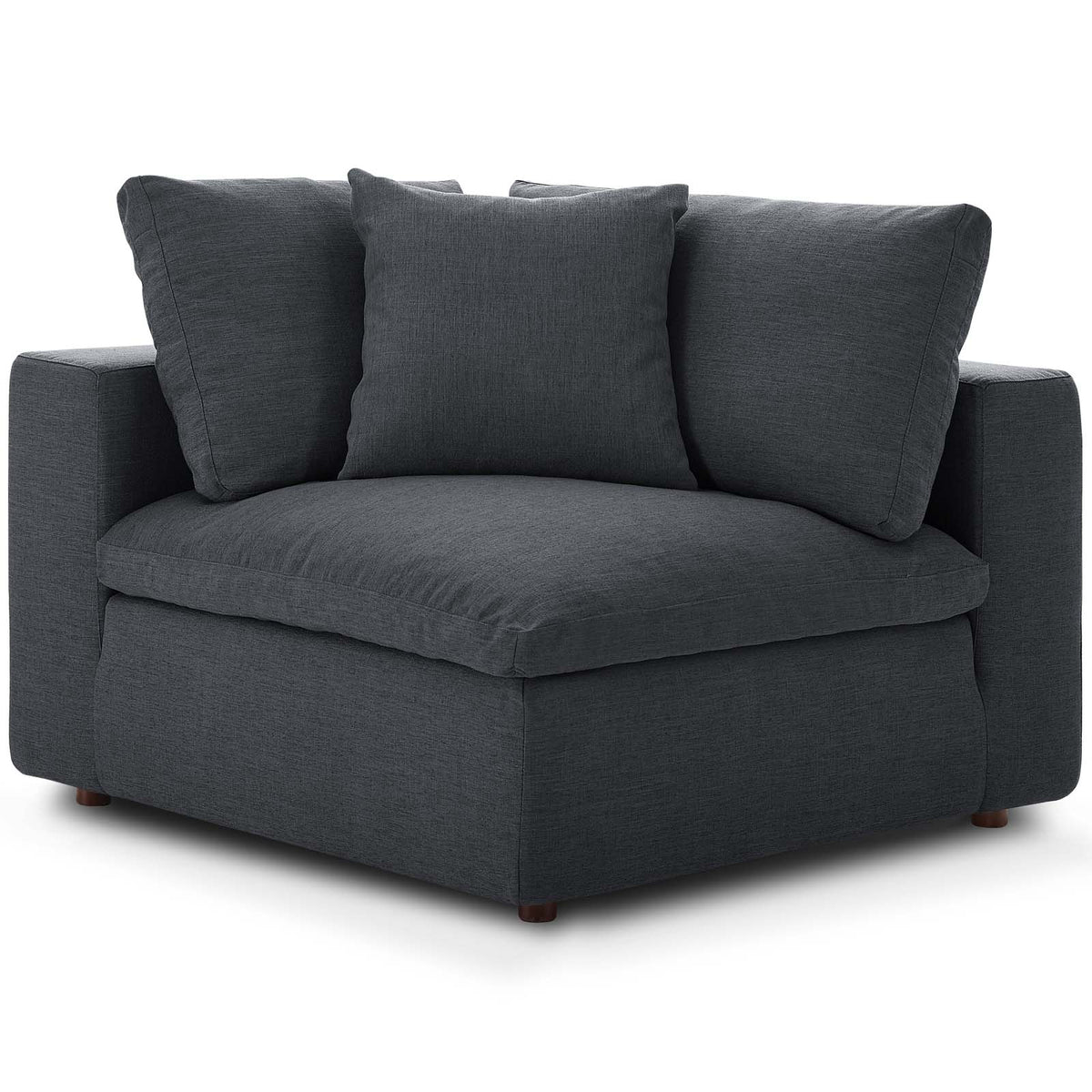 Commix Down Filled Overstuffed Corner Chair - Gray