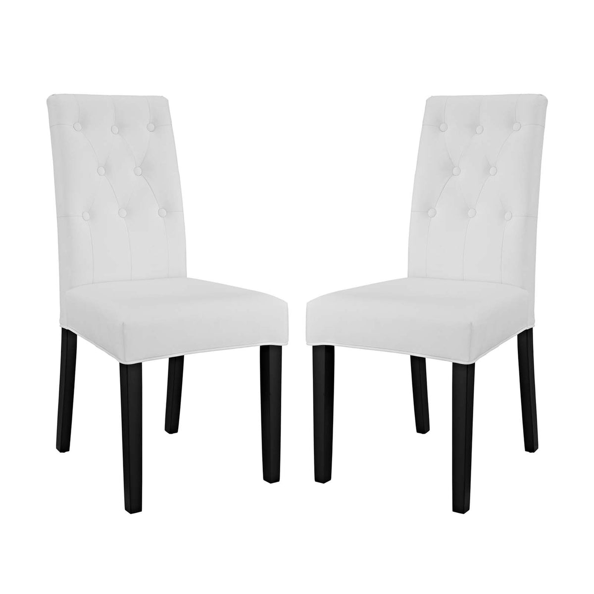 Confer Dining Side Chair Vinyl Set Of 2 - White