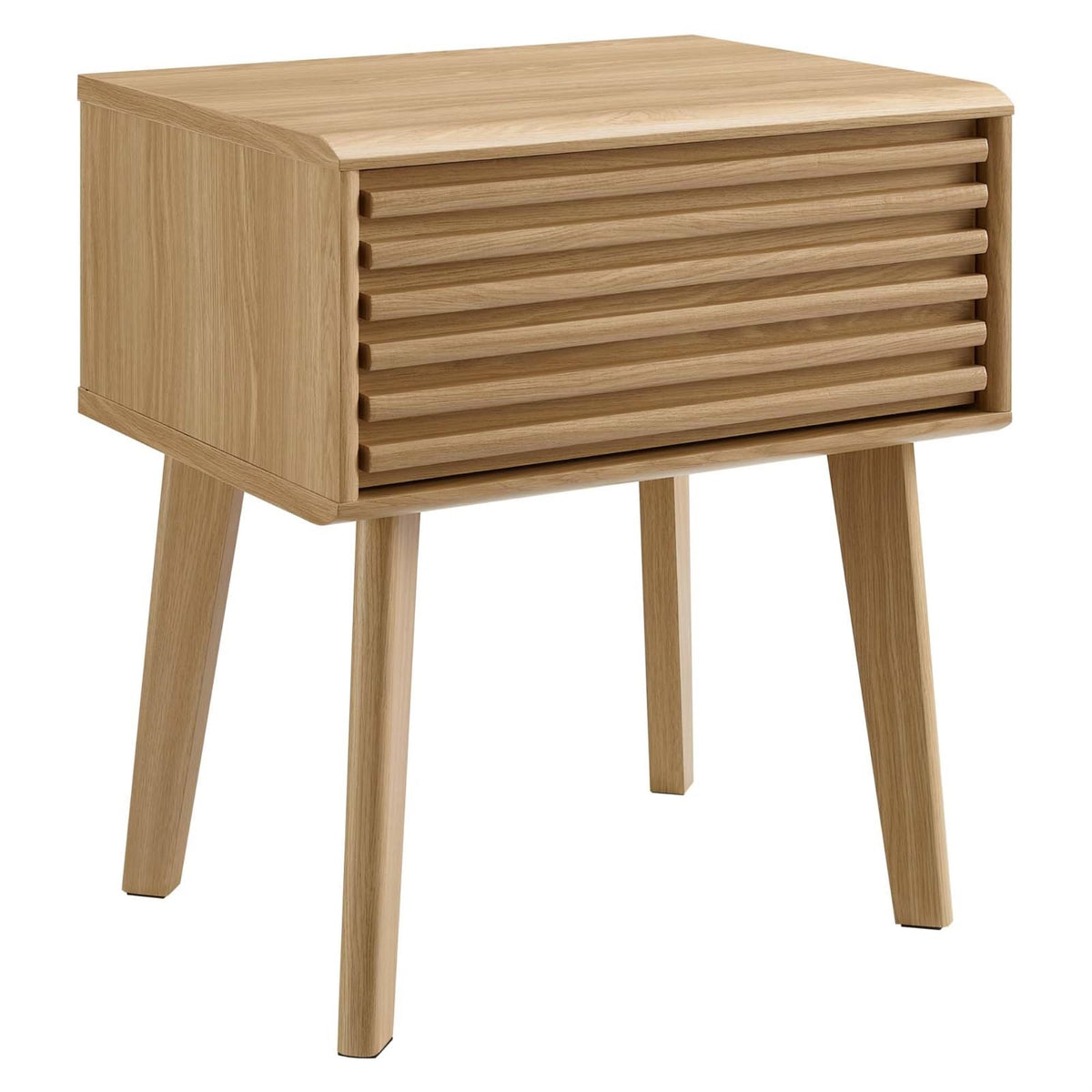 Yardlio Mid-Century Walnut End Table With Storage Drawer - Stylish & Functional