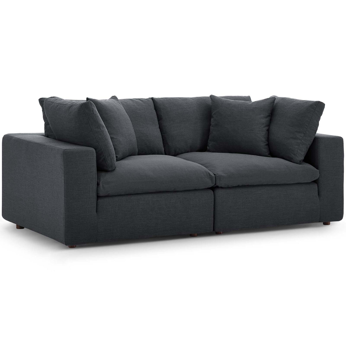 Commix Down Filled Overstuffed 2 Piece Sectional Sofa Set - Gray