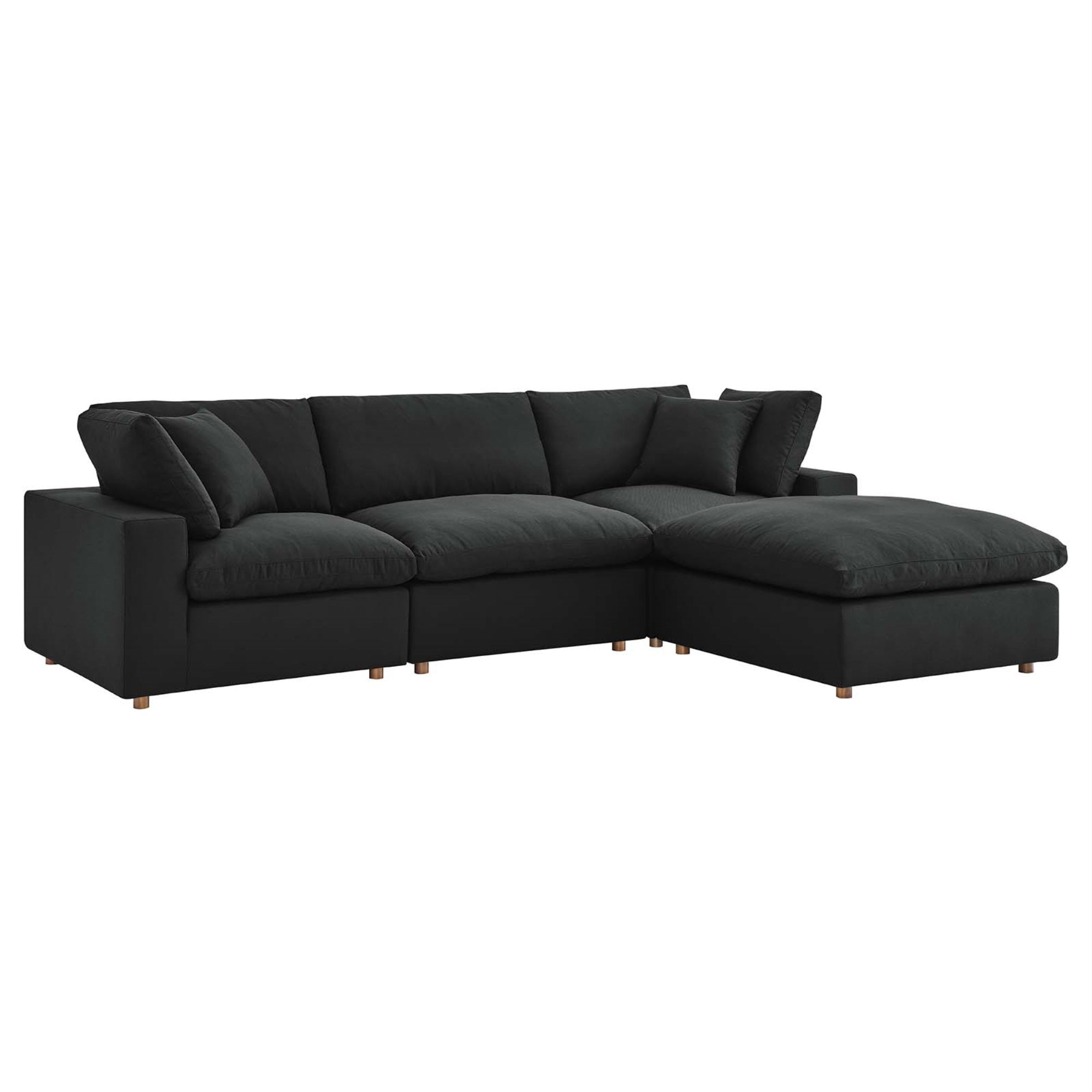 Ergode Luxurious Polyester Sectional Sofa Set - Plush Comfort & Style For Modern Homes. Includes Armless Chair, Ottoman, And Corner Chairs. Maximum Comfort With Down Feather & Cotton Cushions.