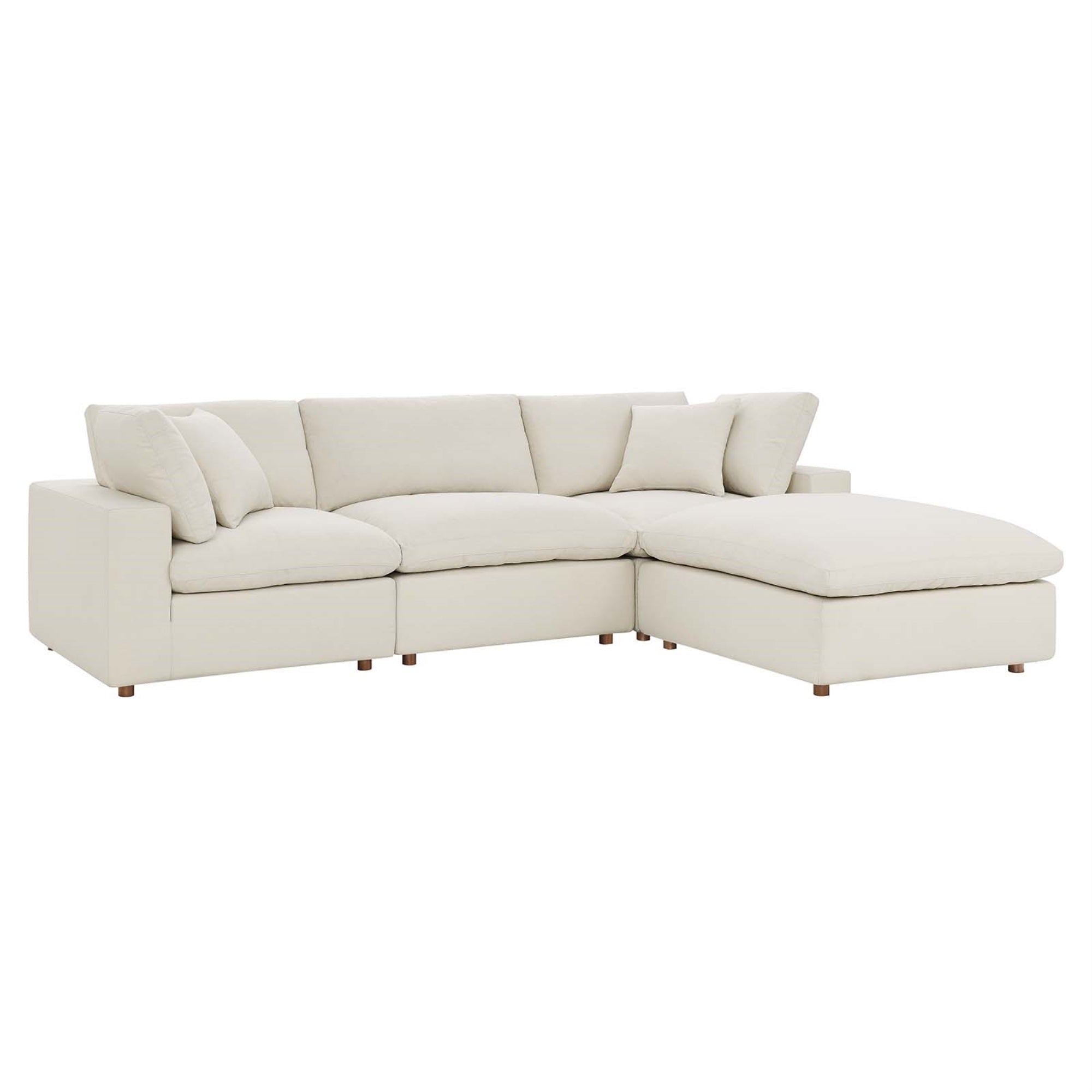 Commix Down Filled Overstuffed 4 Piece Sectional Sofa Set
