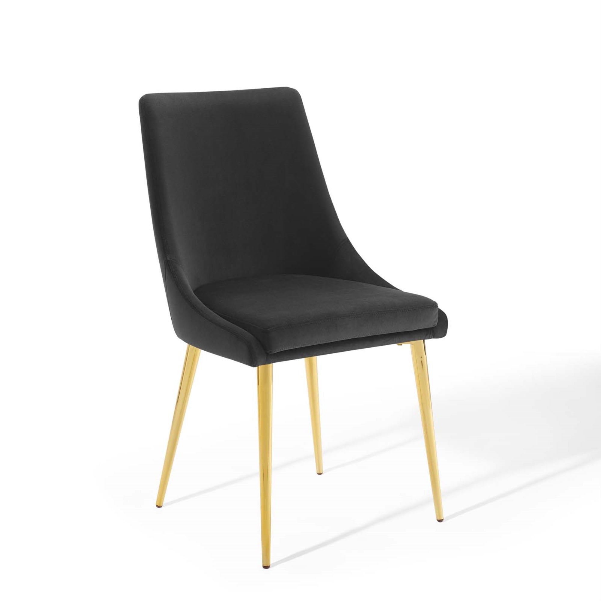 Isle Dining Chair - Elegant Vintage Modern Design, Soft Stain-Resistant Velvet Upholstery, Gold Stainless Steel Legs, Versatile Accent Piece For Dining Room, Kitchen, Living Room, Entryway, Bedroom. Supports Up To 300 Lbs.