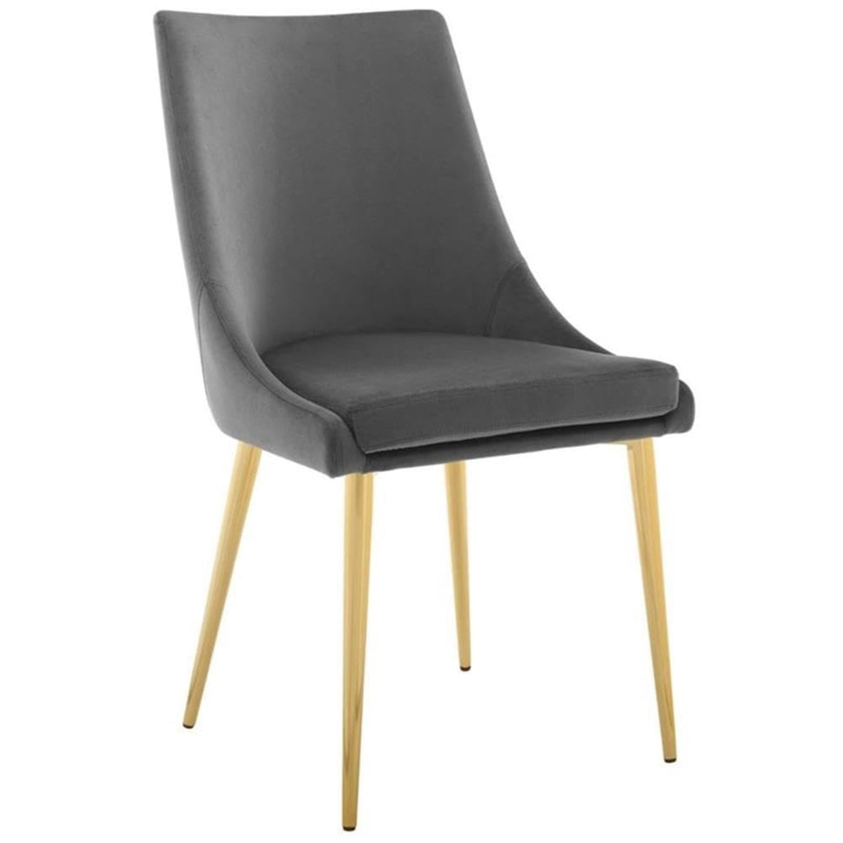 Casafoyer Viscount Modern Accent Performance Velvet Dining Chair, Gray