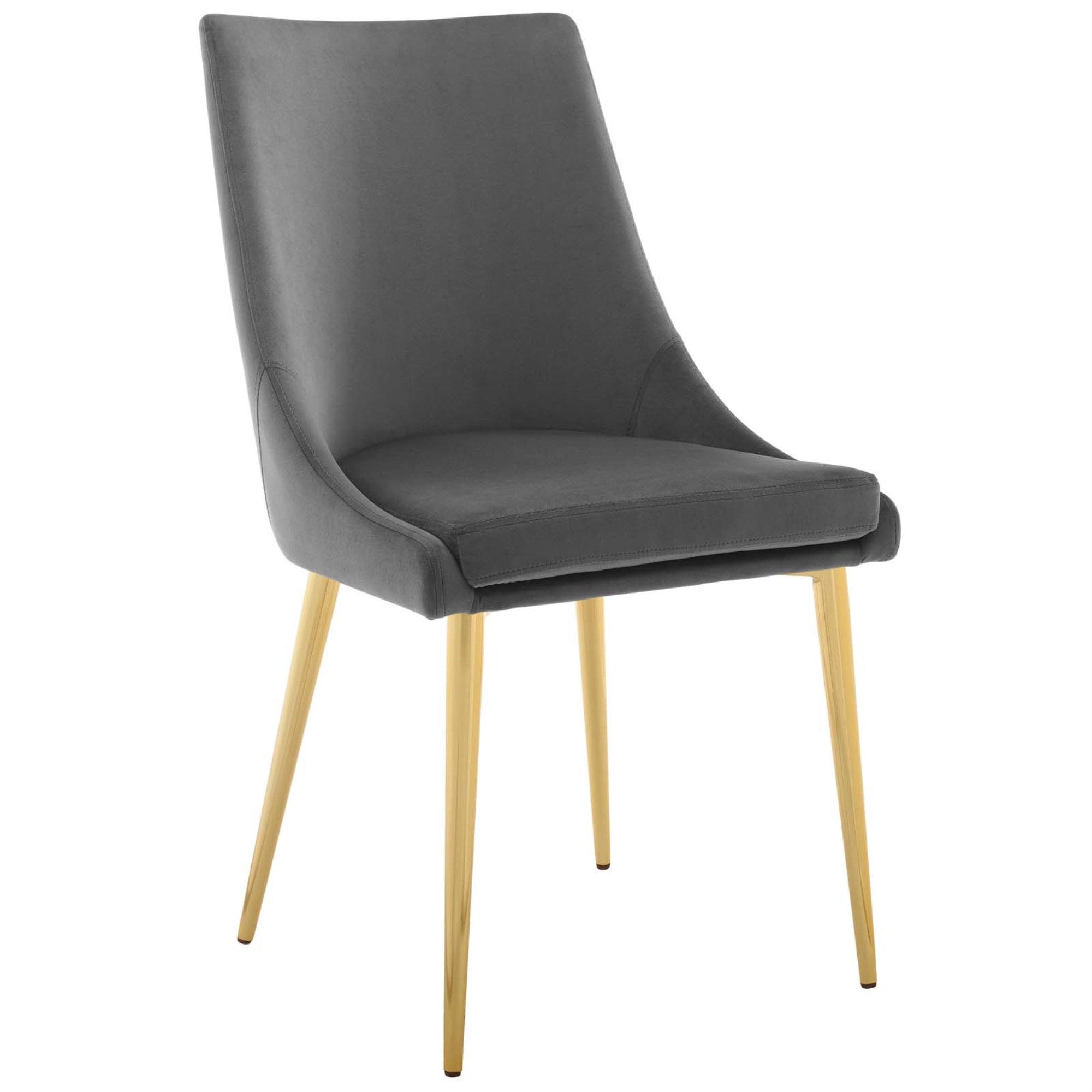 Isle Dining Chair - Elegant Vintage Modern Design, Soft Velvet Upholstery, Gold Stainless Steel Legs, Versatile Accent Piece For Dining, Kitchen, Living Room - Supports Up To 300 Lbs.
