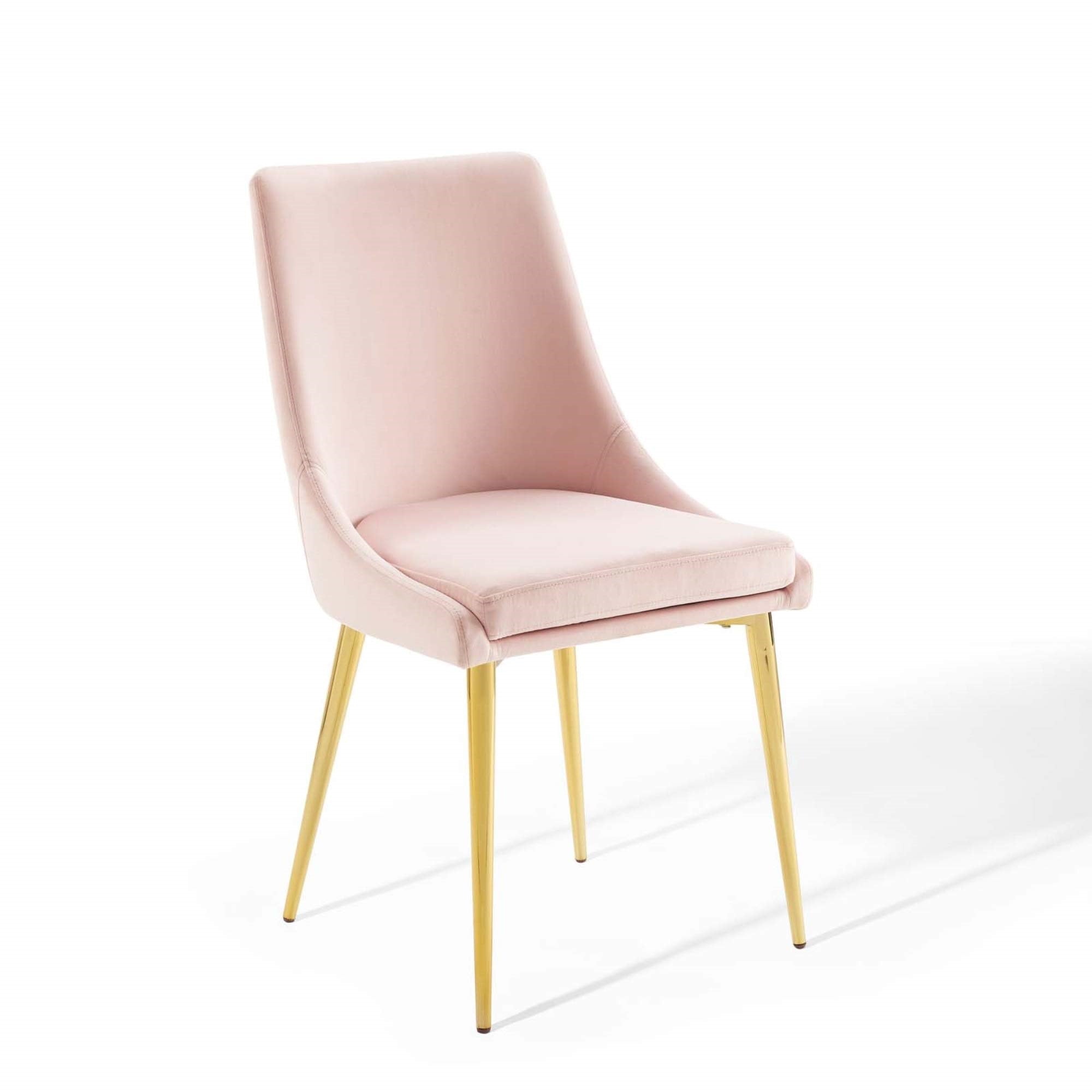 Yardlio Elegant Isle Dining Chair | Stain-Resistant Velvet | Gold Legs | Versatile