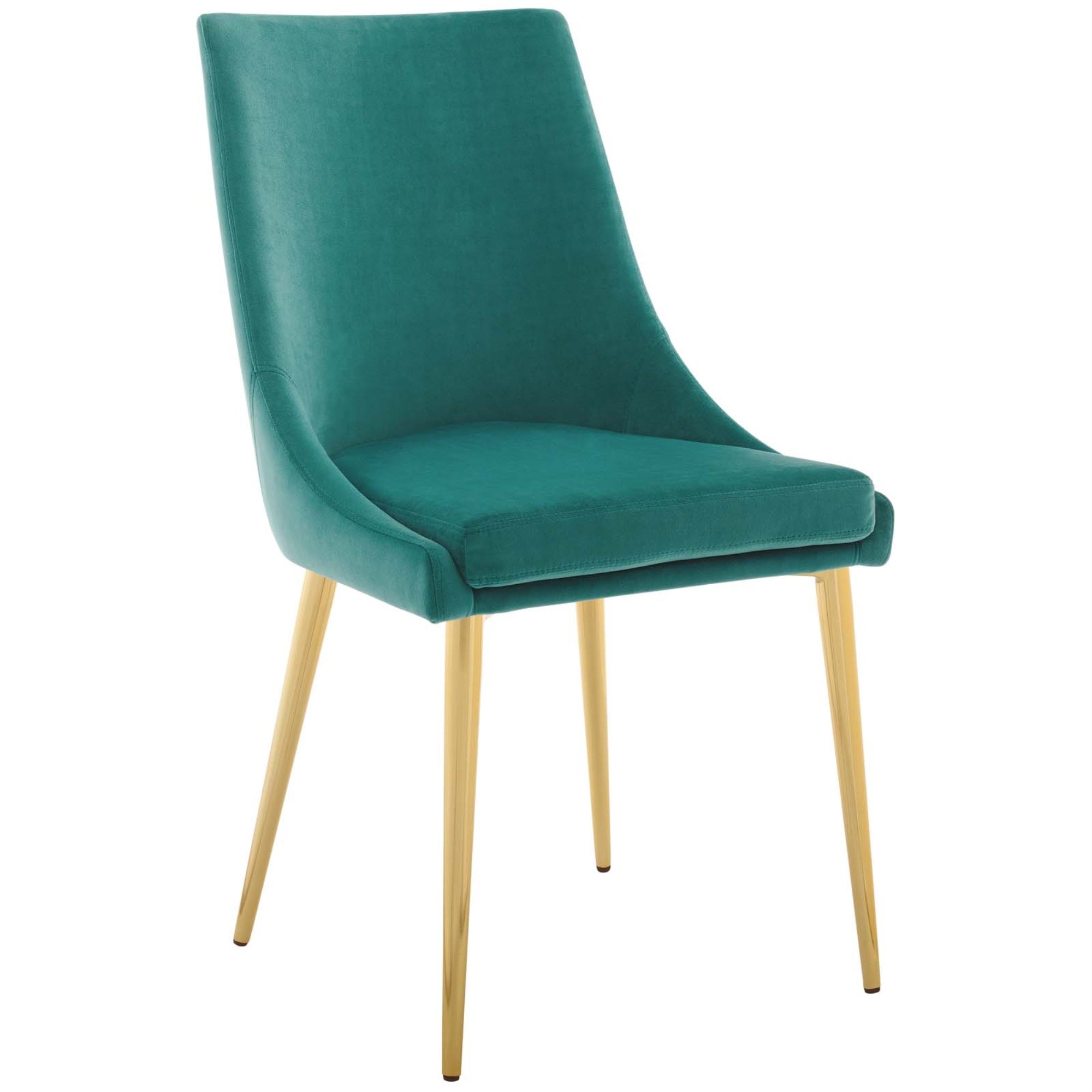 Isle Dining Chair - Sleek Design, Stain-Resistant Velvet Upholstery, Gold Stainless Steel Legs - Versatile Vintage Modern Style - Supports Up To 300 Lbs.
