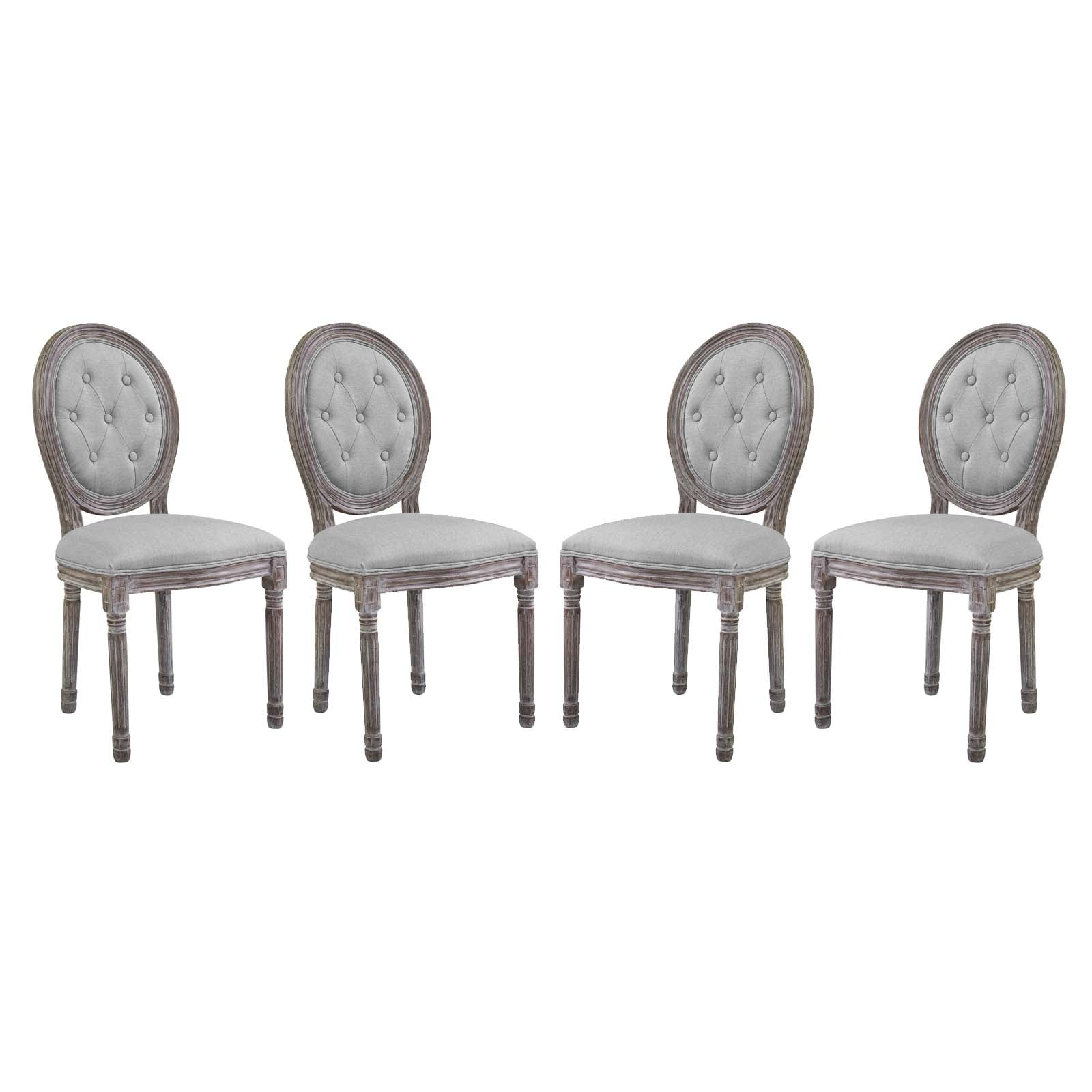 Arise Dining Side Chair Upholstered Fabric Set Of 4 - Light Gray