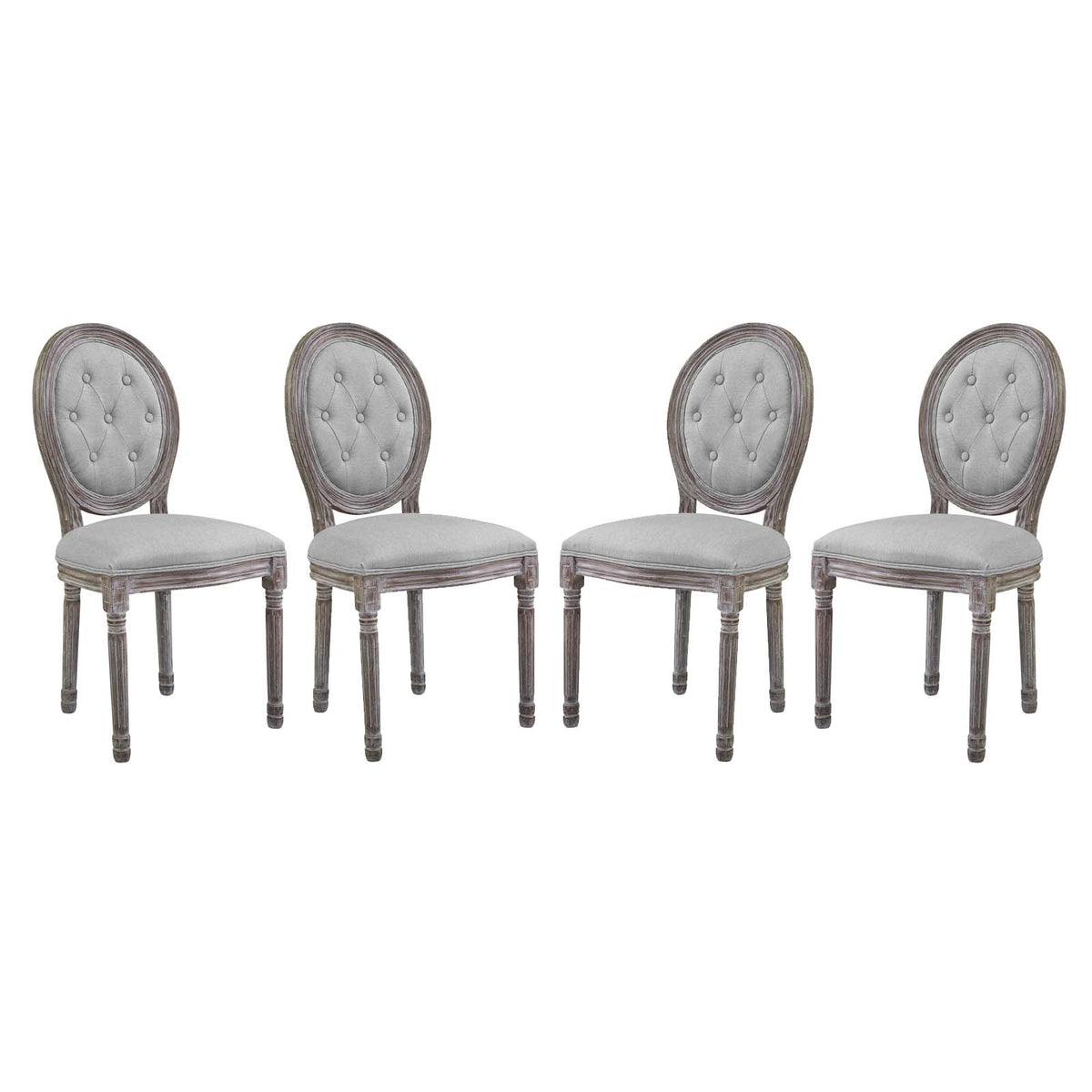 Arise Dining Side Chair Upholstered Fabric Set Of 4 - Light Gray