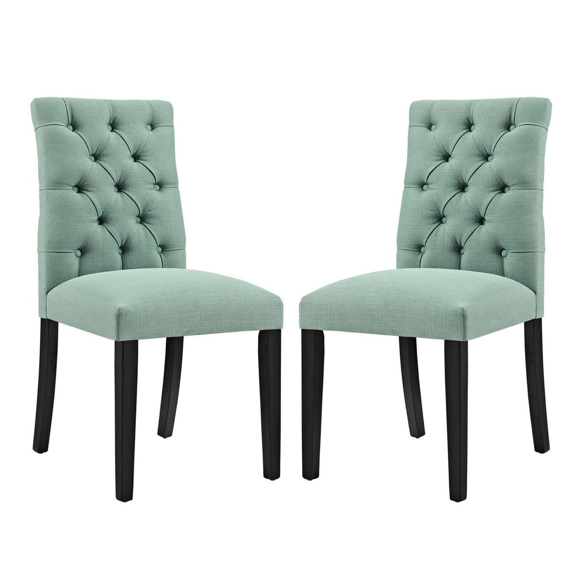 Duchess Dining Chair Set - Elegant & Sophisticated Design, Tufted Backrest, Comfortable Foam Padding, Sturdy Wood Legs - Set Of 2