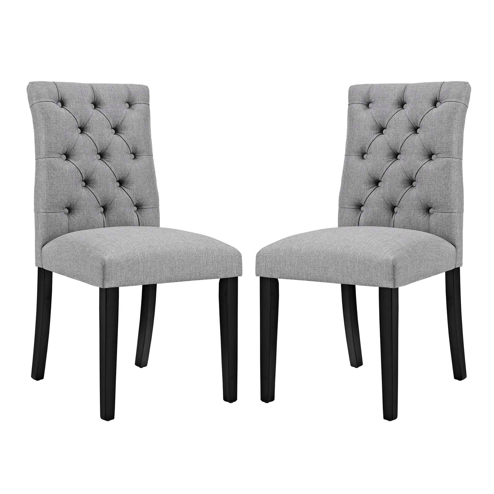Duchess Dining Chair Fabric Set Of 2 - Light Gray