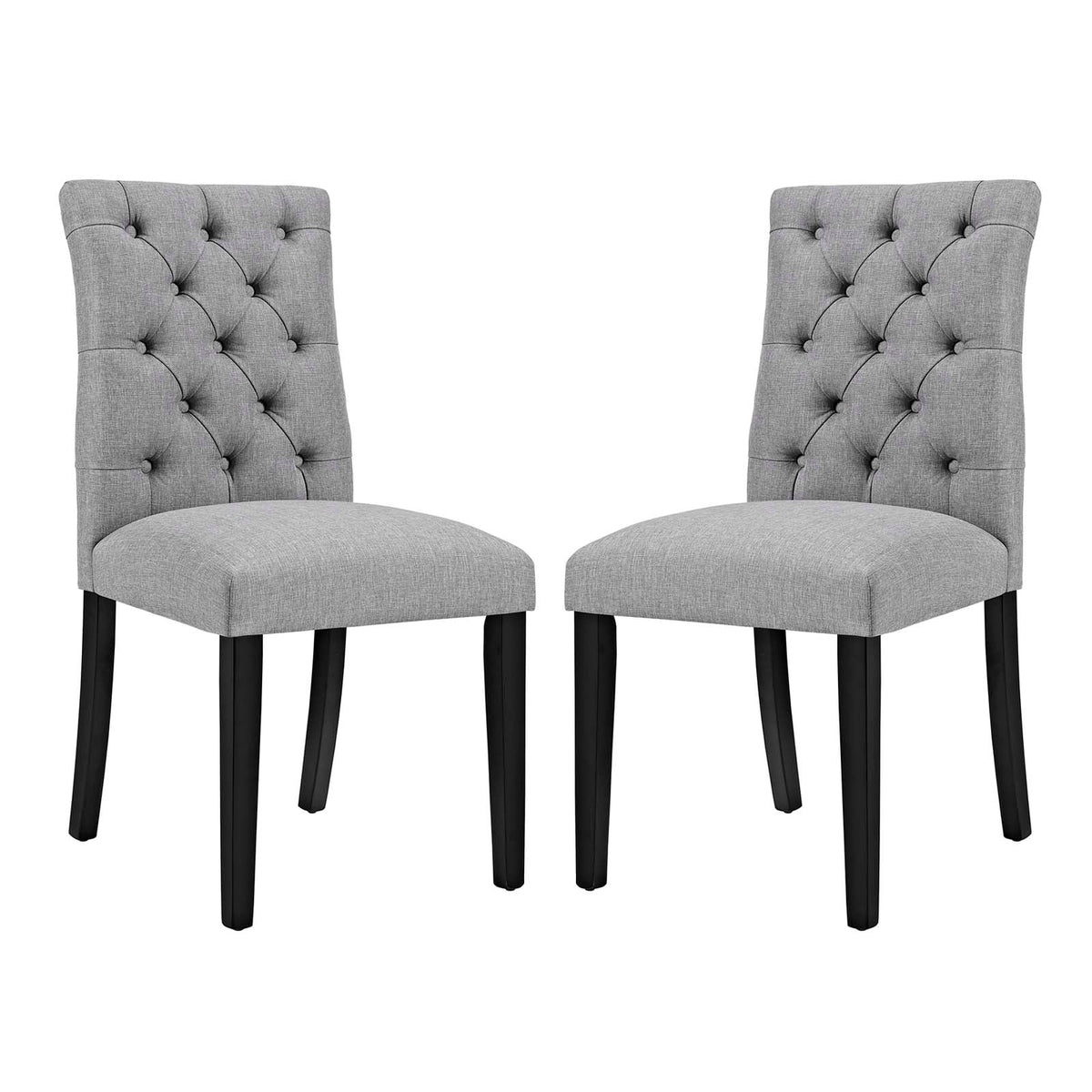 Duchess Dining Chair Fabric Set Of 2 - Light Gray