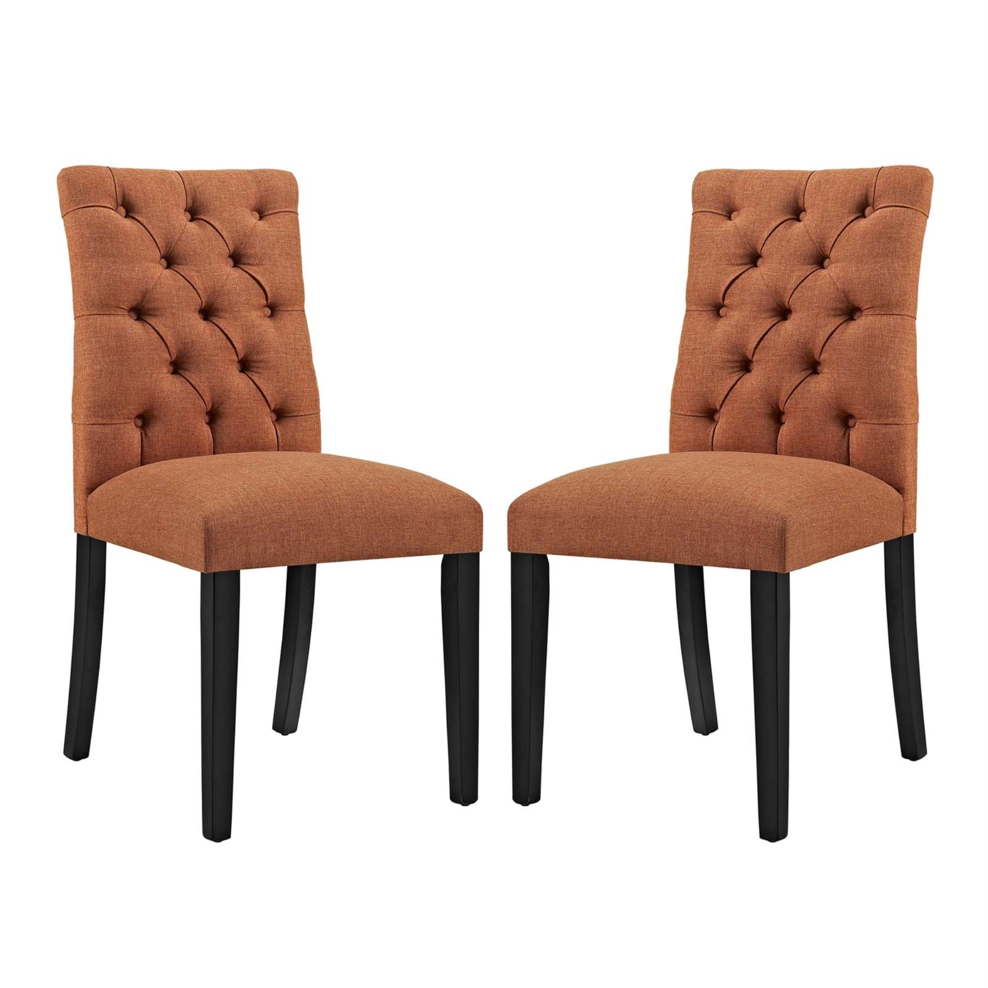 Sophisticated And Elegant Duchess Dining Chair Set - Tufted Buttons, Foam Padding, Wooden Legs - Create A Refined Dining Space - Set Of 2