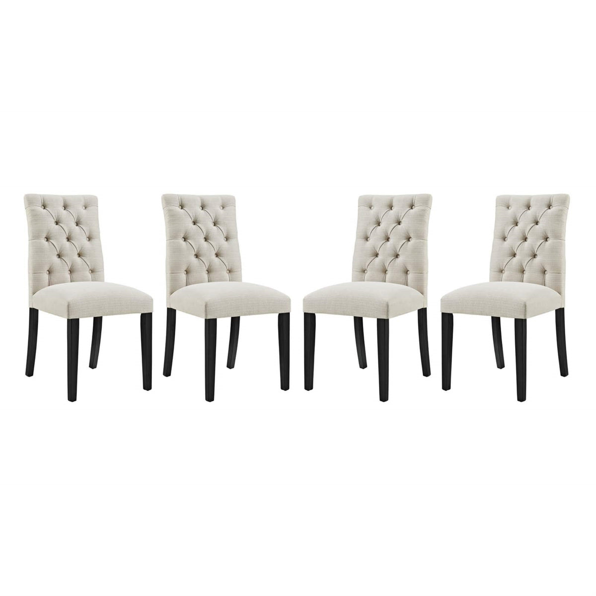 Casafoyer Duchess Fabric Set Of 4, Four Dining Chairs, Beige