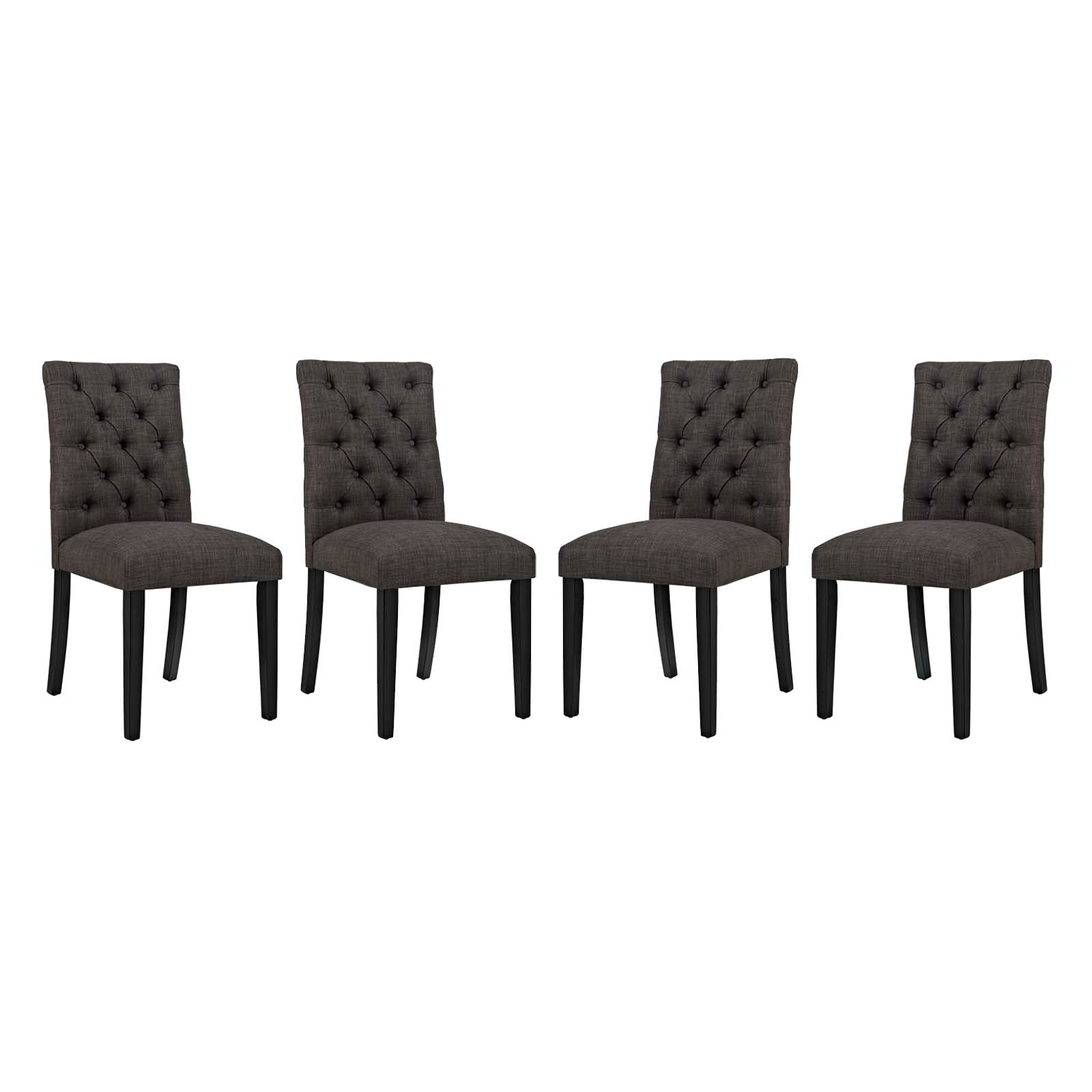 Duchess Dining Chair Fabric Set Of 4 - Brown
