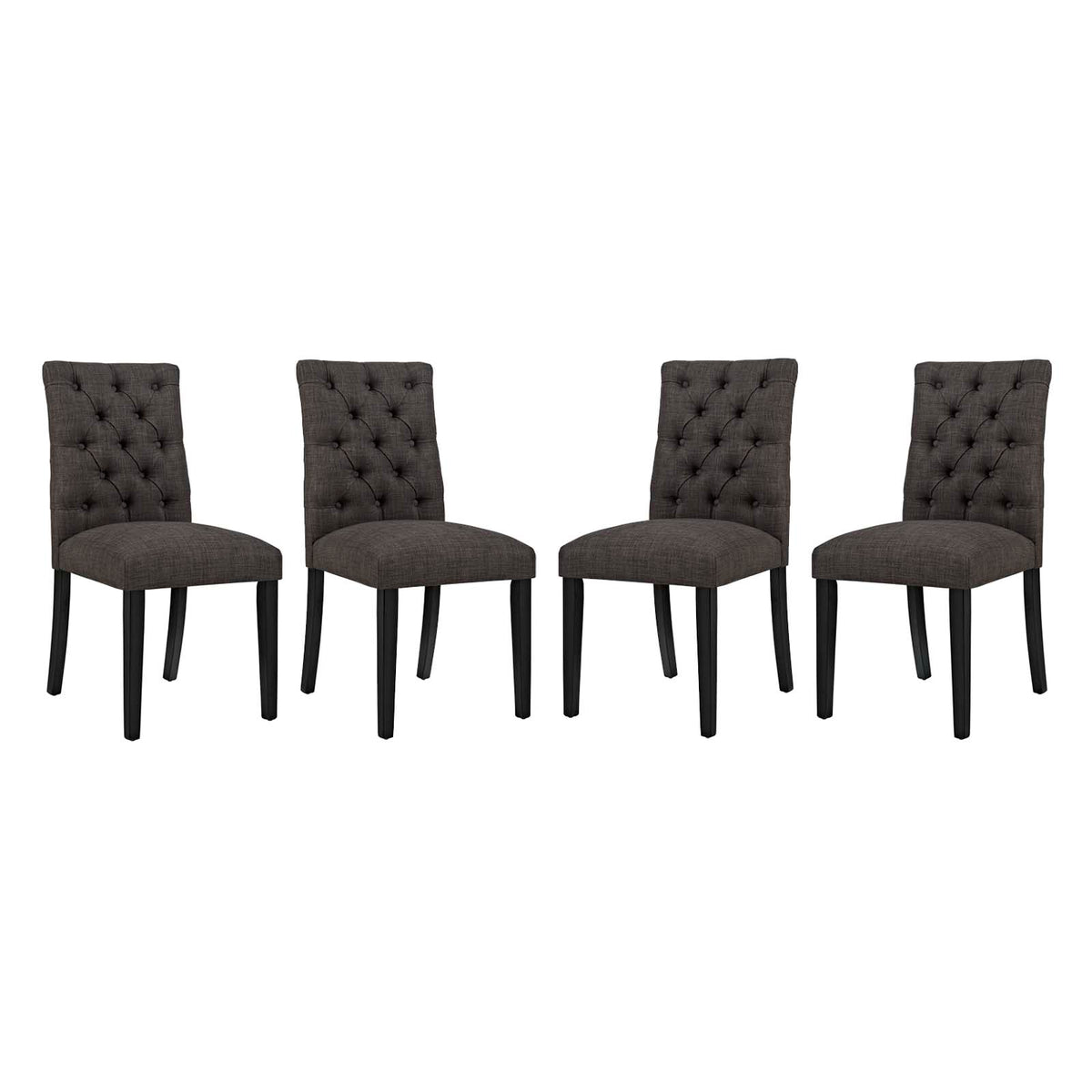 Duchess Dining Chair Fabric Set Of 4 - Brown