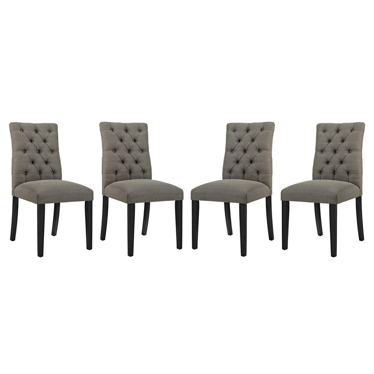 Casafoyer Duchess Fabric Set Of 4, Four Dining Chairs, Granite