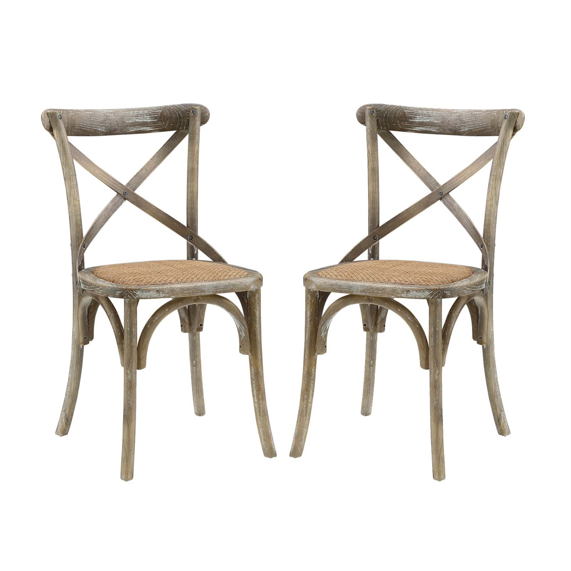 Rustic-Contemporary Dining Side Chairs - Set Of 2, Exposed Wooden Backrest, Tapered Legs, Fully Assembled, Ideal For Country Cottages & Urban Dwellings