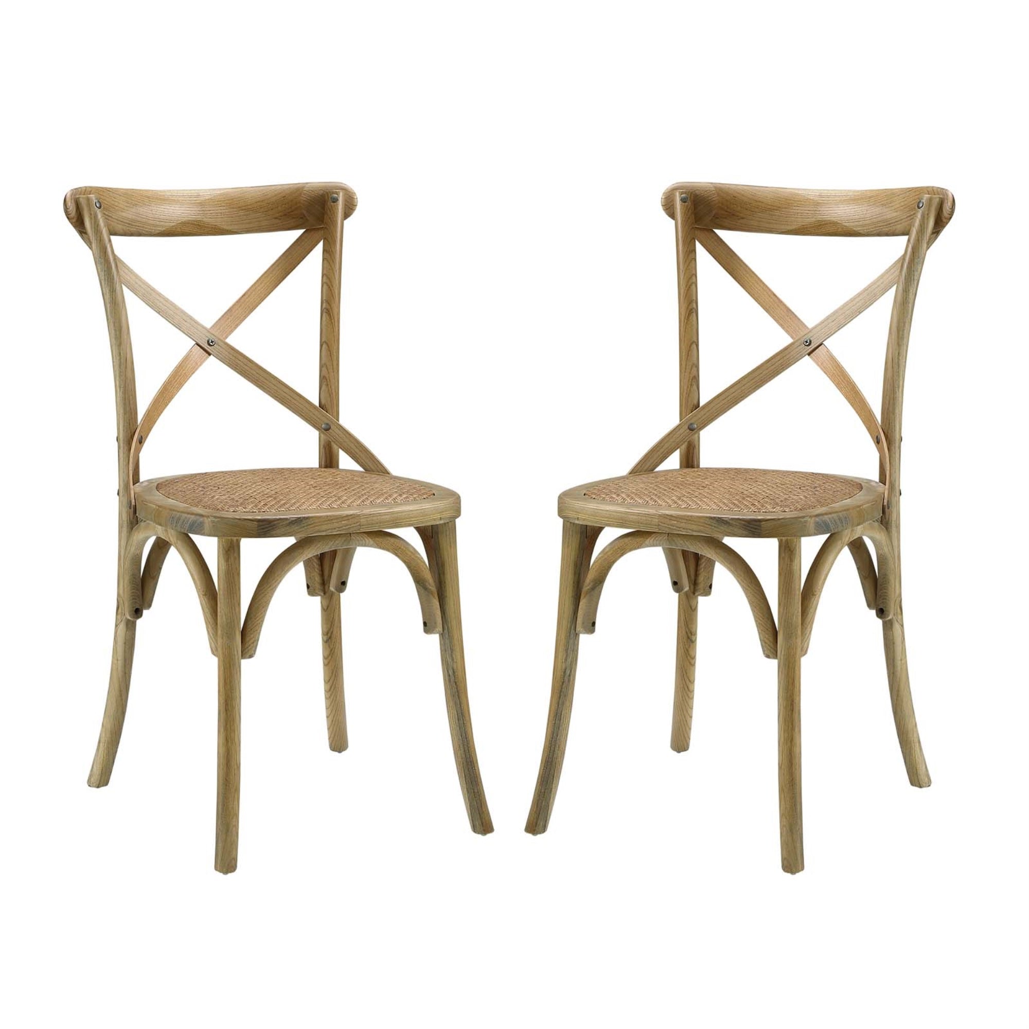 Rustic Charm Dining Side Chair Set Of 2 - Fully Assembled, Exposed Wooden Backrest, Tapered Legs - Ideal For Country Cottages And Urban Homes