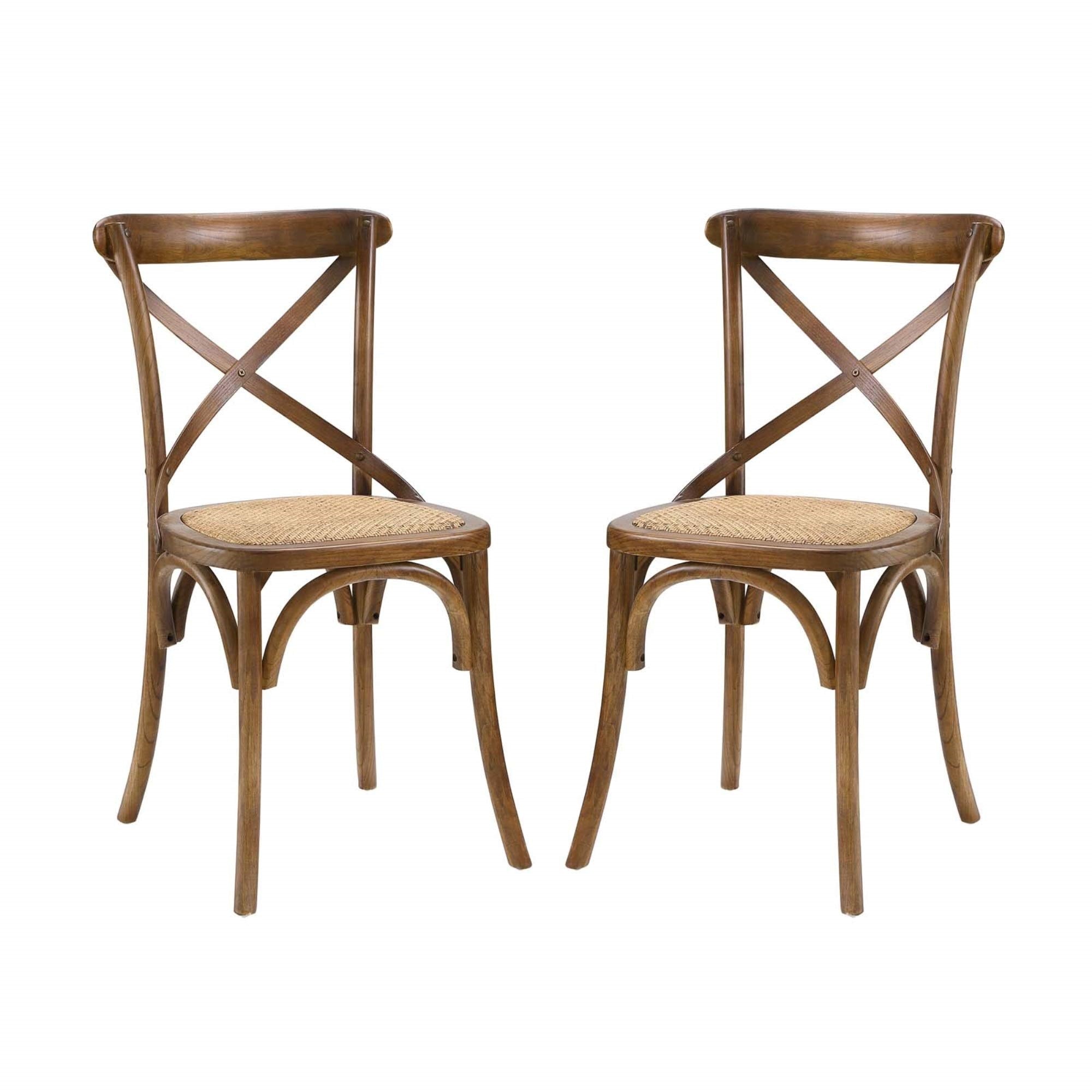 Yardlio Vintage-Inspired Dining Side Chair Set | Rustic Charm, Wooden Backrest