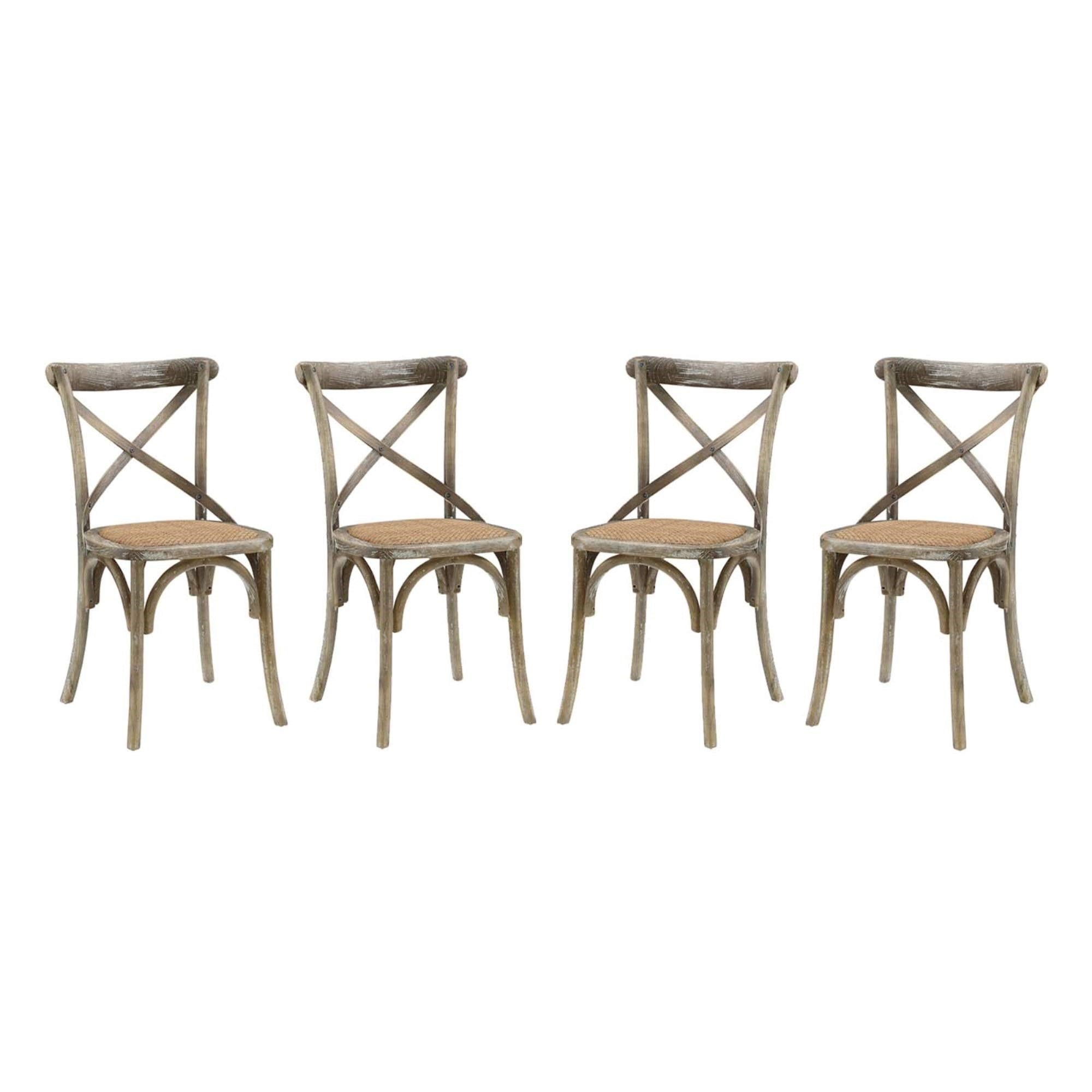 Yardlio Vintage-Inspired Wooden Dining Side Chairs | Set Of 4 | Ready To Use