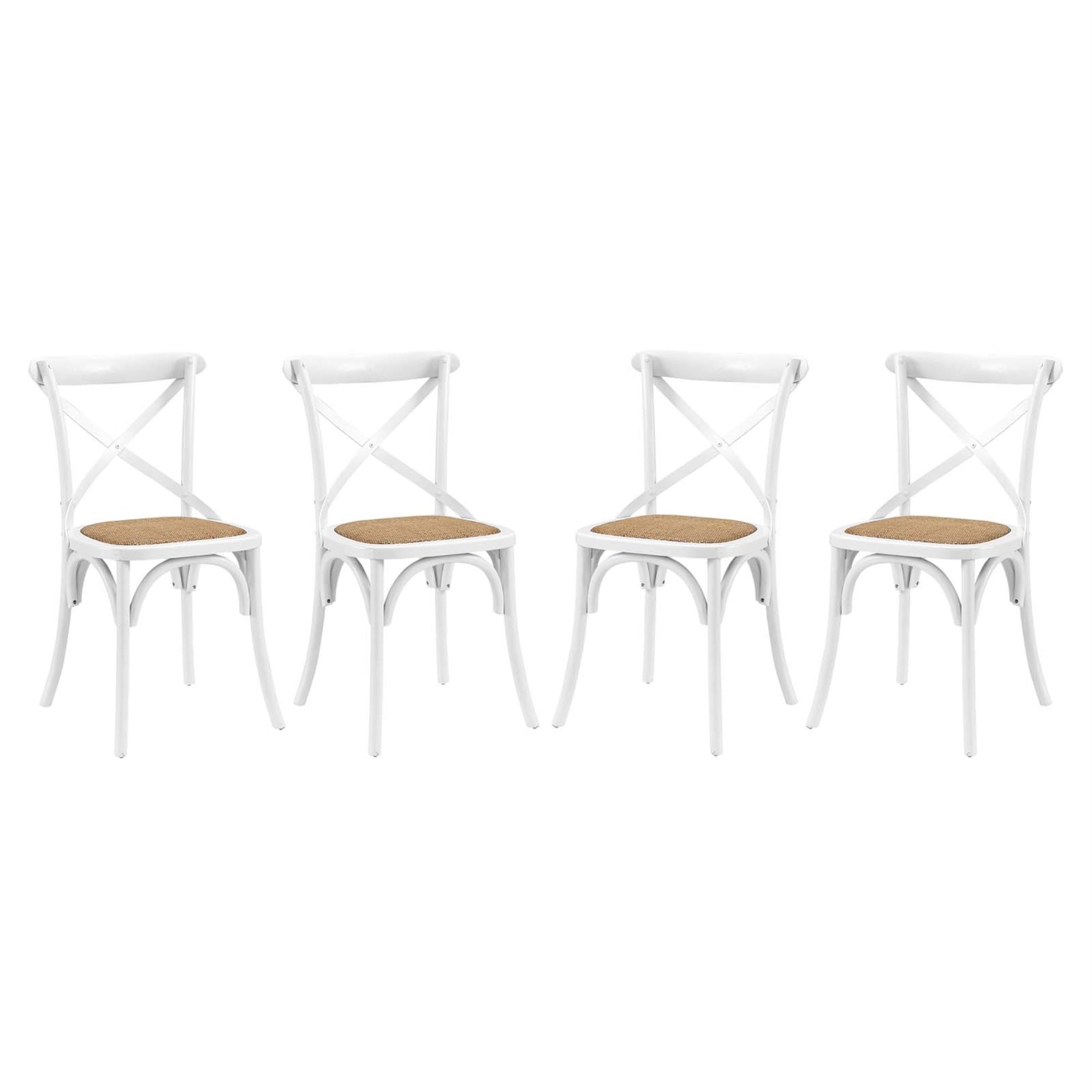 Rustic Modern Wooden Dining Side Chairs - Set Of 4, Fully Assembled, Ideal For Country Cottages & Urban Homes, Nostalgic & Tranquil