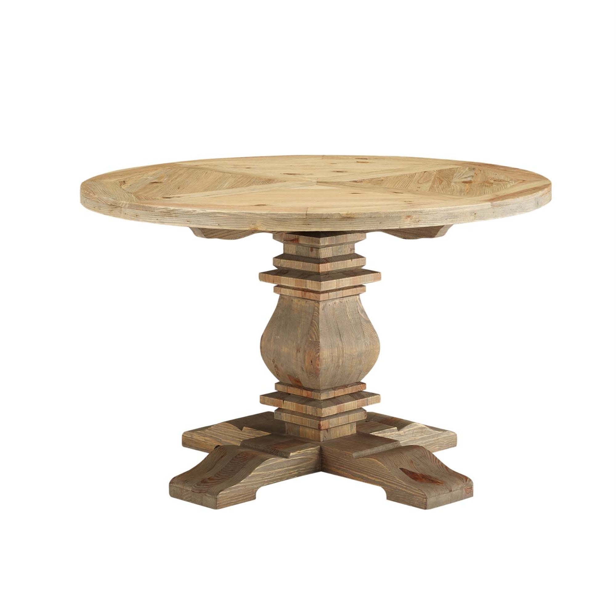 Exquisite Column Dining Table - Perfect For Modern Farmhouse, Rustic, Industrial, Or Ranch Style Homes - Solid Pine Wood - 47' Round Top - Spacious & Elegant - Ideal For Everyday Meals Or Special Occasions