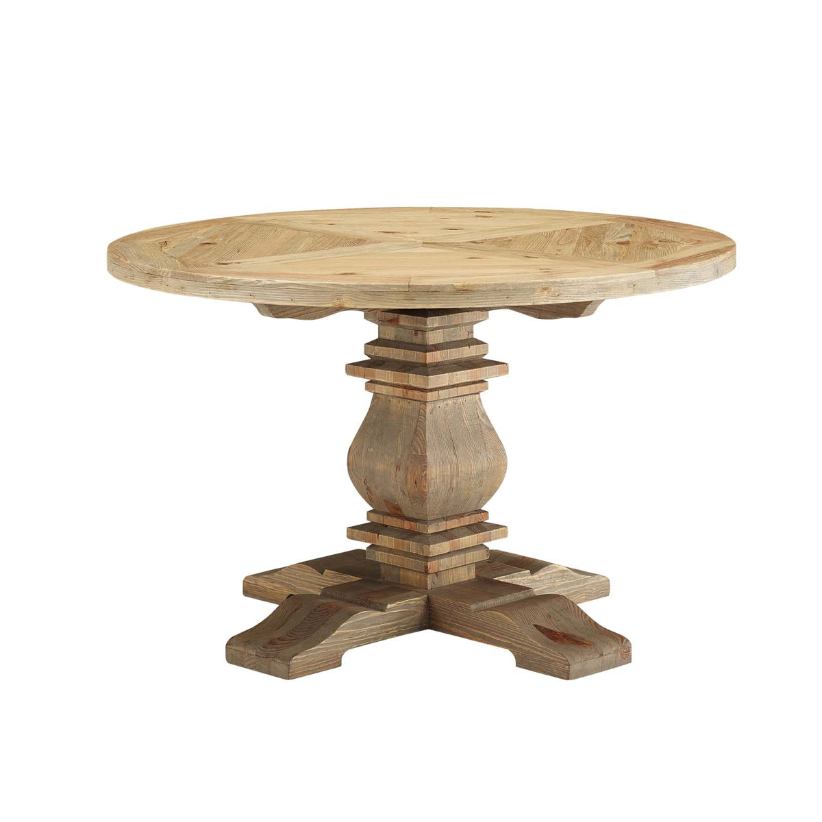 Column 47' Round Pine Wood Dining Table - Brown