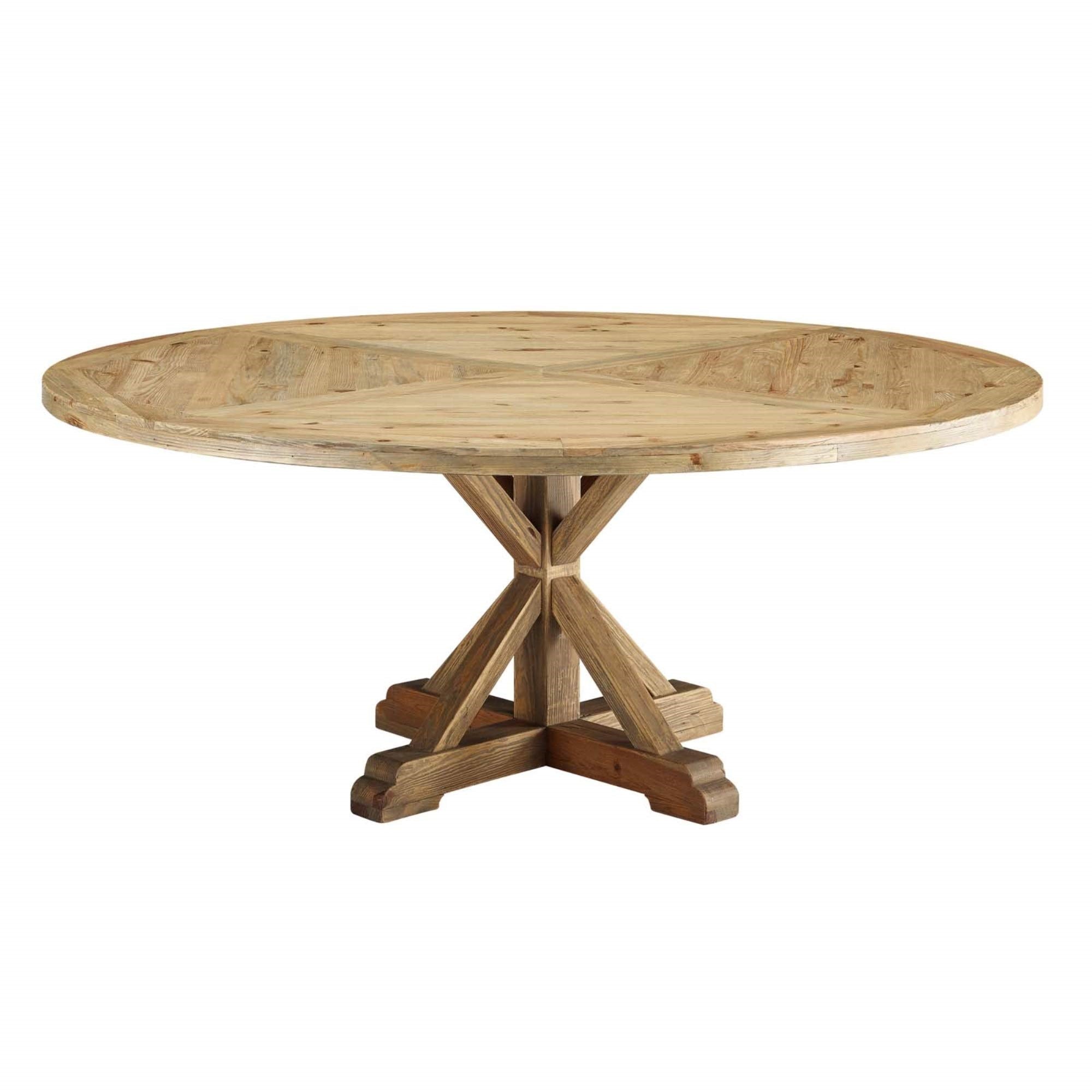 Yardlio Exquisite Column Dining Table | Solid Pine Wood | Rustic Farmhouse