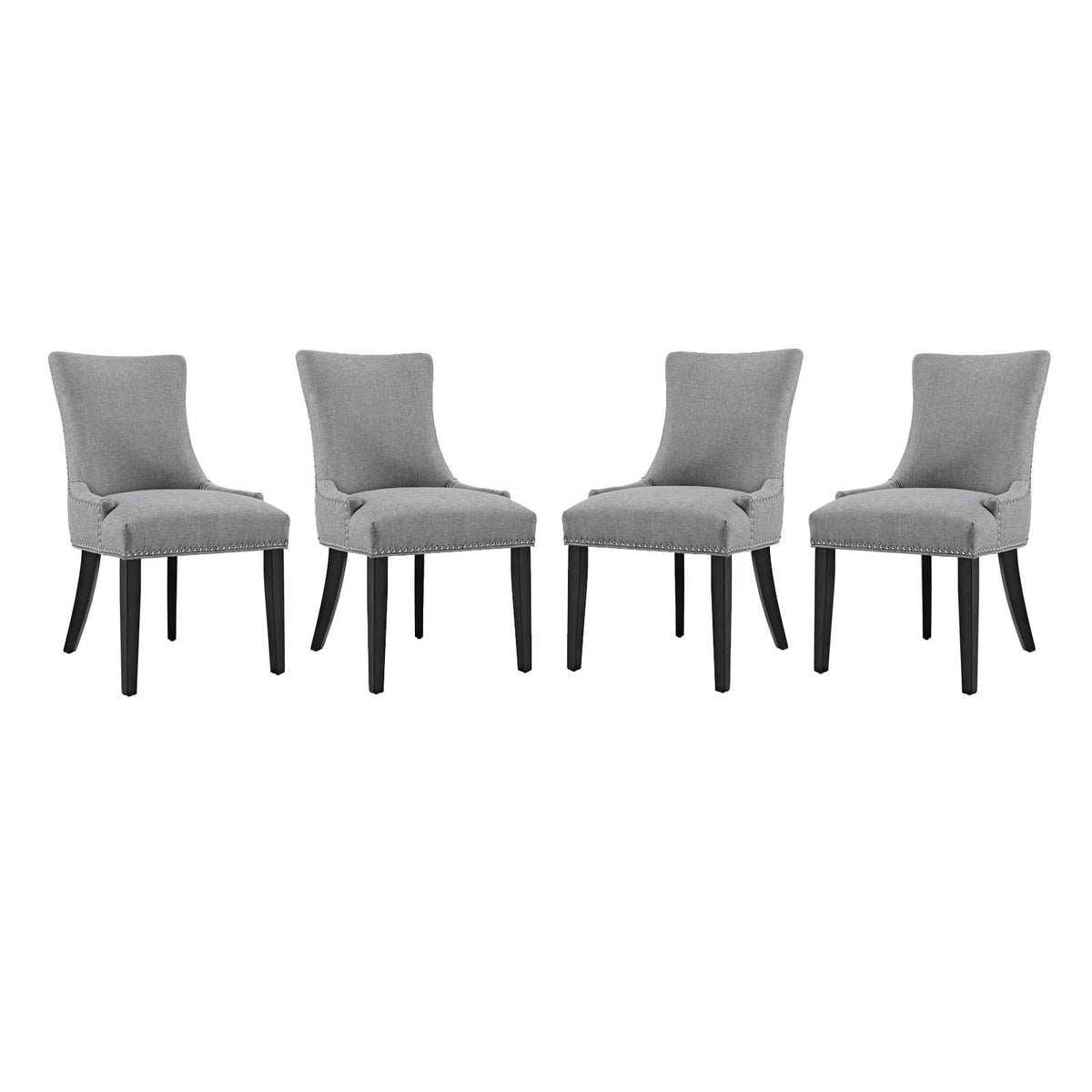 Marquis Dining Chair Fabric Set Of 4 - Light Gray