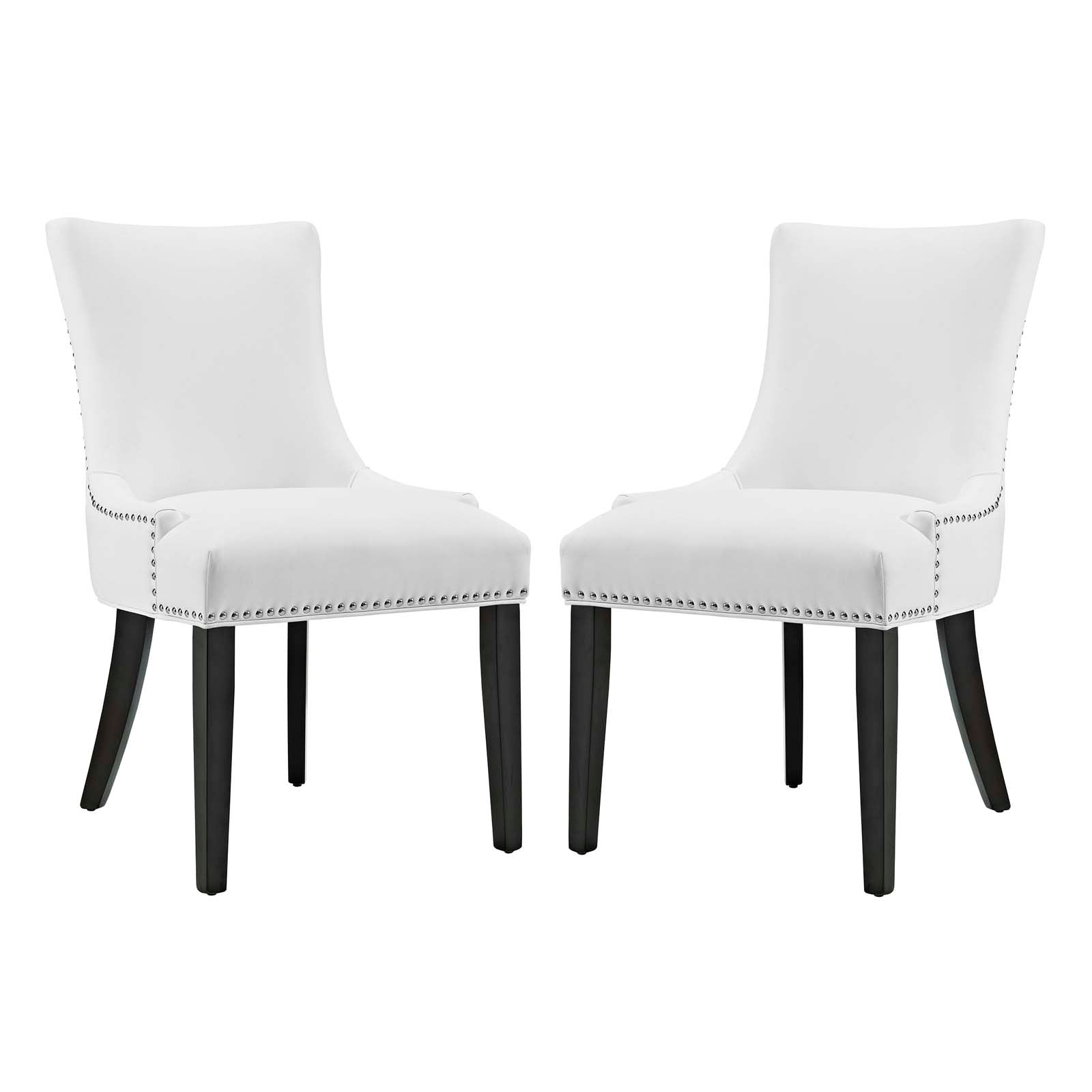 Marquis Dining Chair Faux Leather Set Of 2 - White
