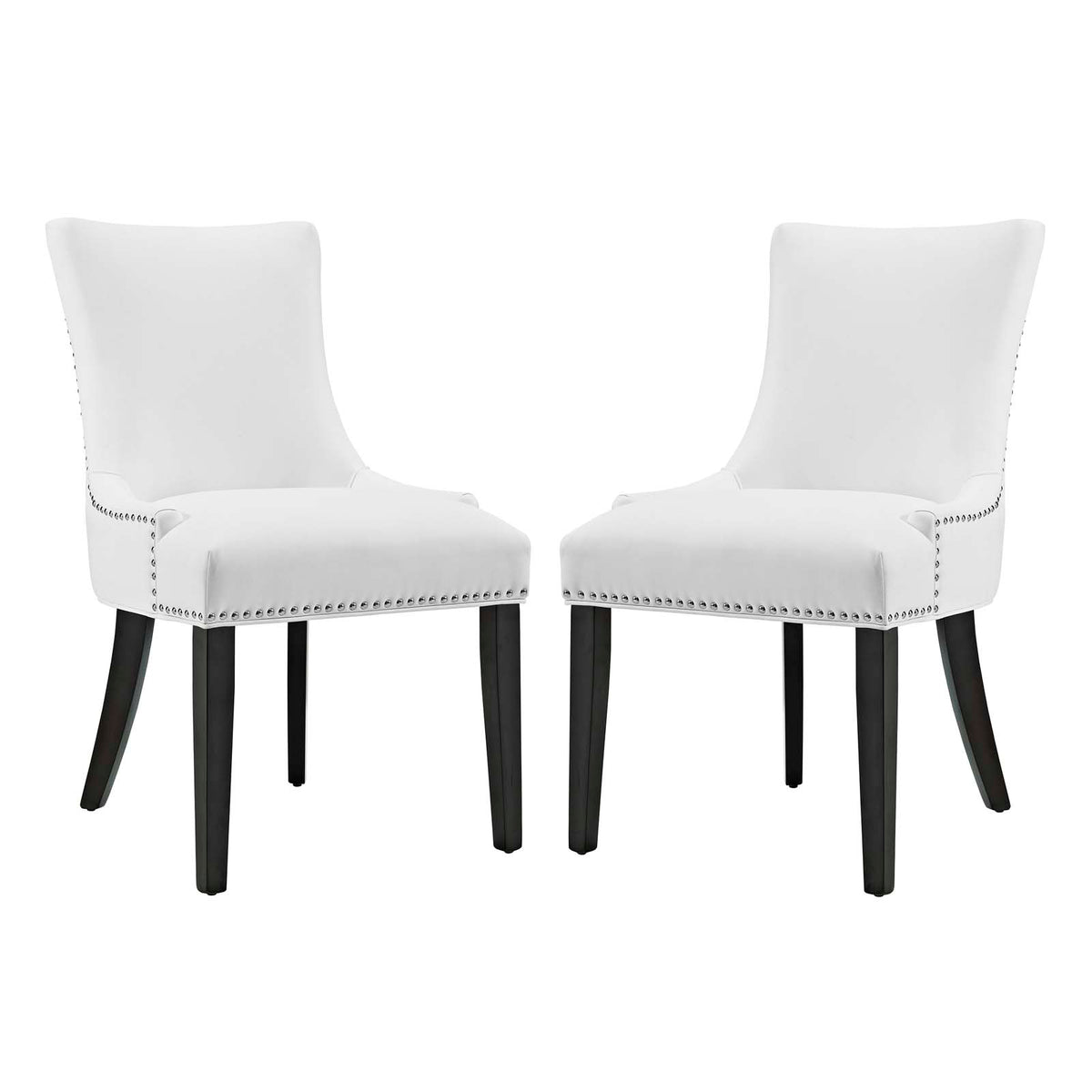 Marquis Dining Chair Faux Leather Set Of 2 - White
