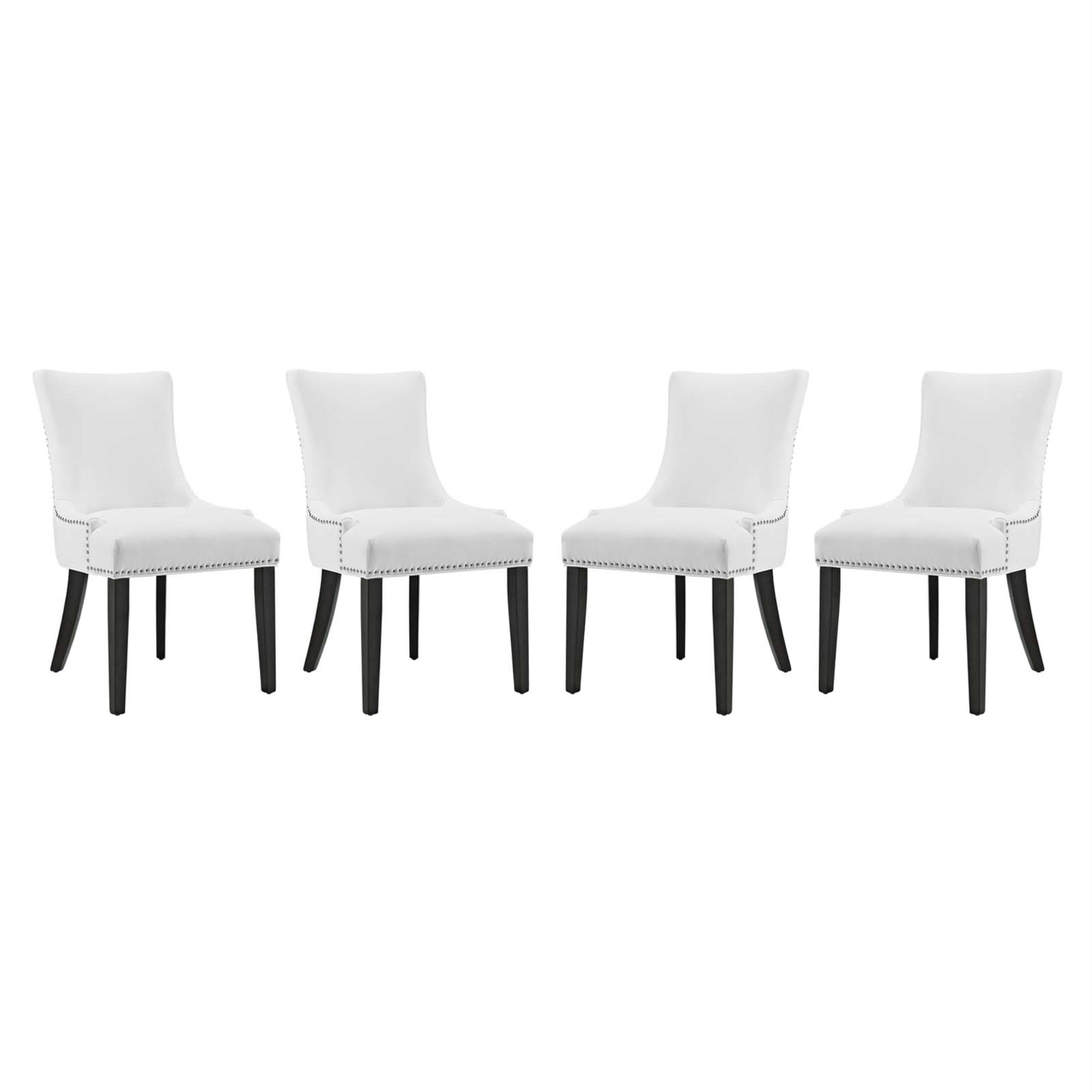 Marquis Dining Chair Set Of 4 - Sophisticated Button Tufted Design, Antique Copper Nailhead Trim, Comfortable Foam Padding, Solid Wood Frame, Non-Marking Foot Glides.