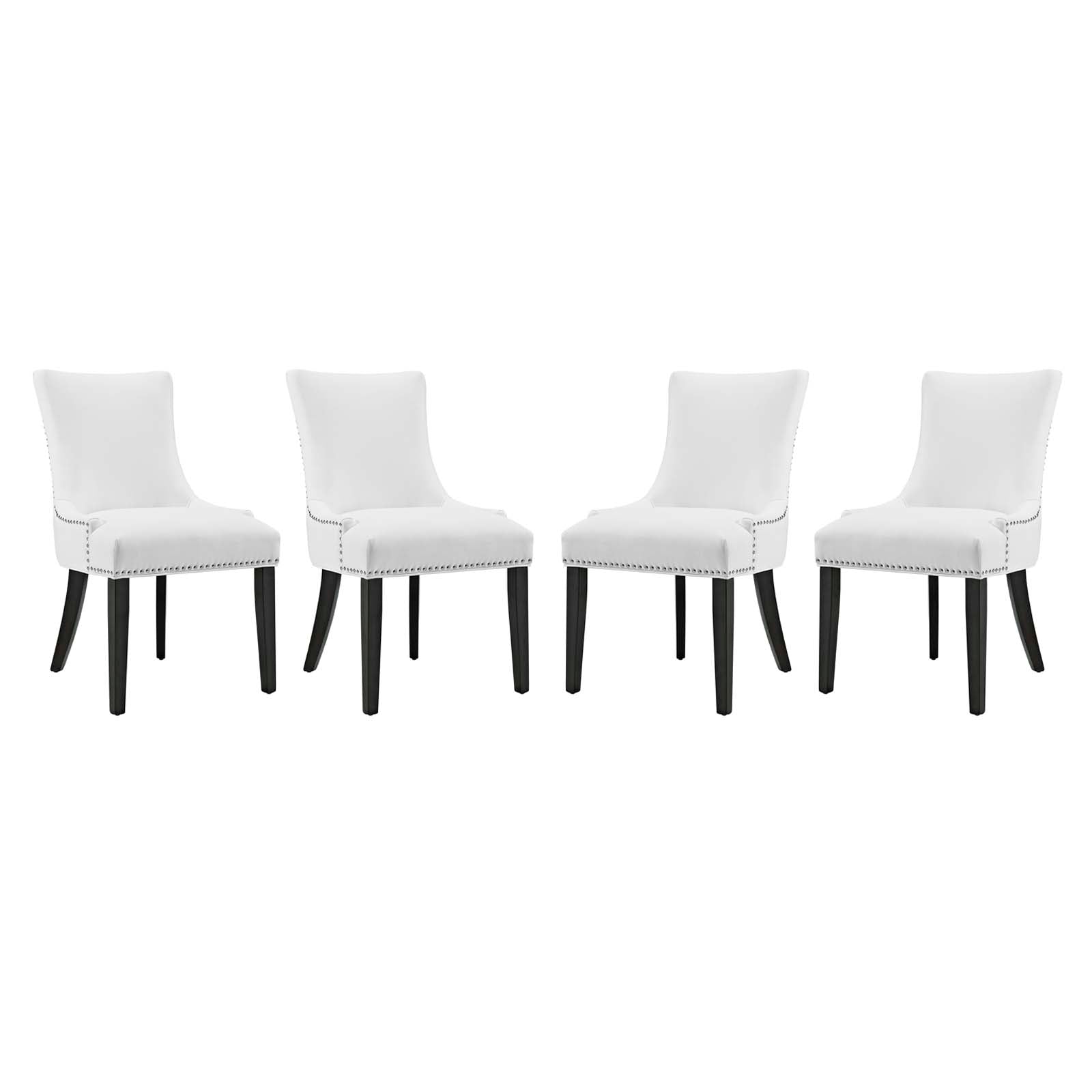 Marquis Dining Chair Faux Leather Set Of 4 - White