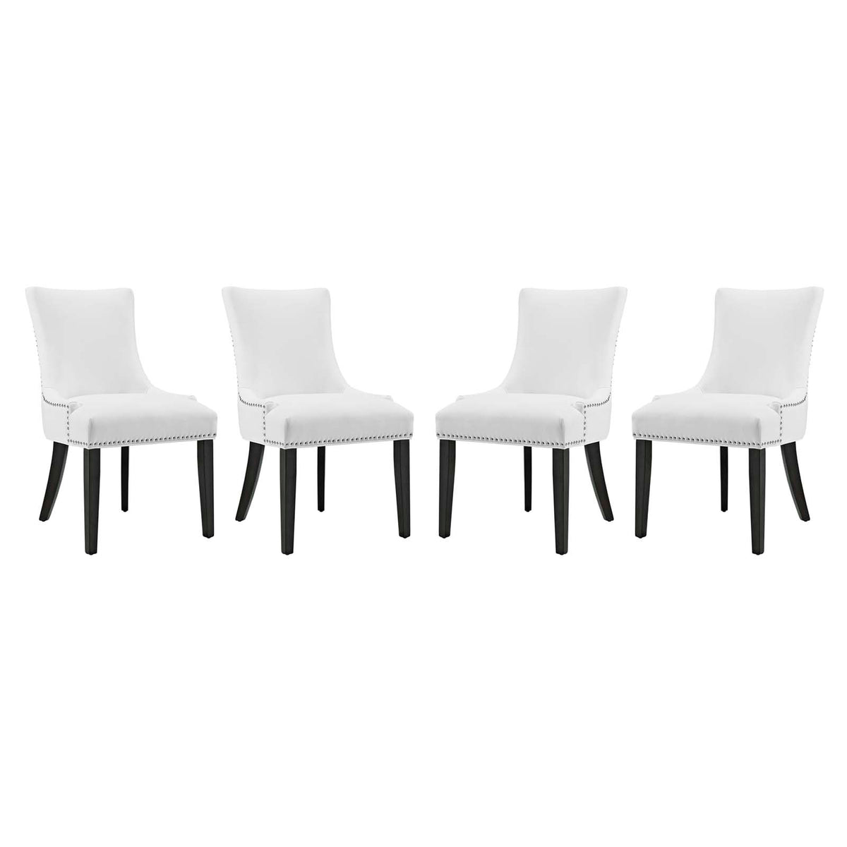 Marquis Dining Chair Faux Leather Set Of 4 - White