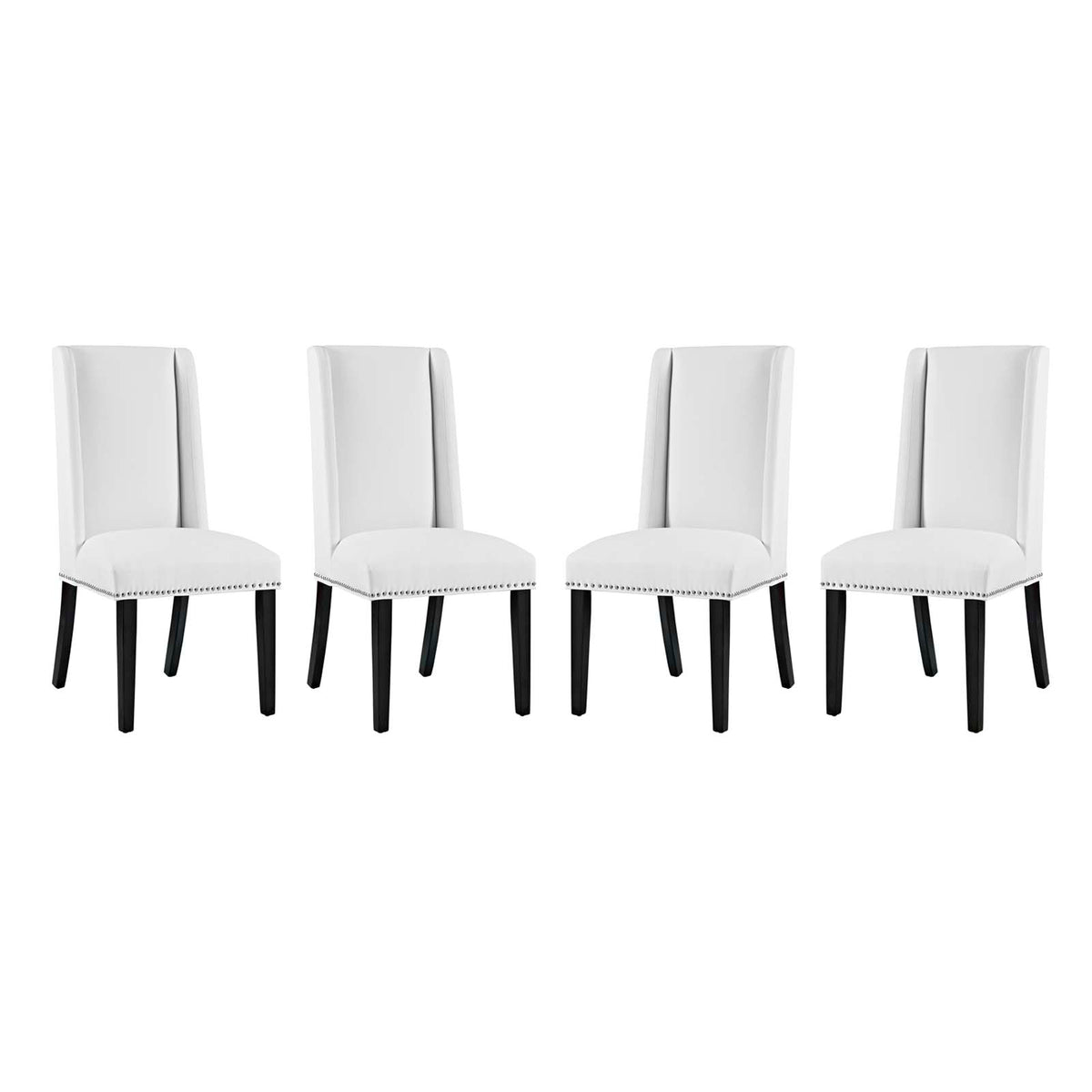 Baron Dining Chair Vinyl Set Of 4 - White