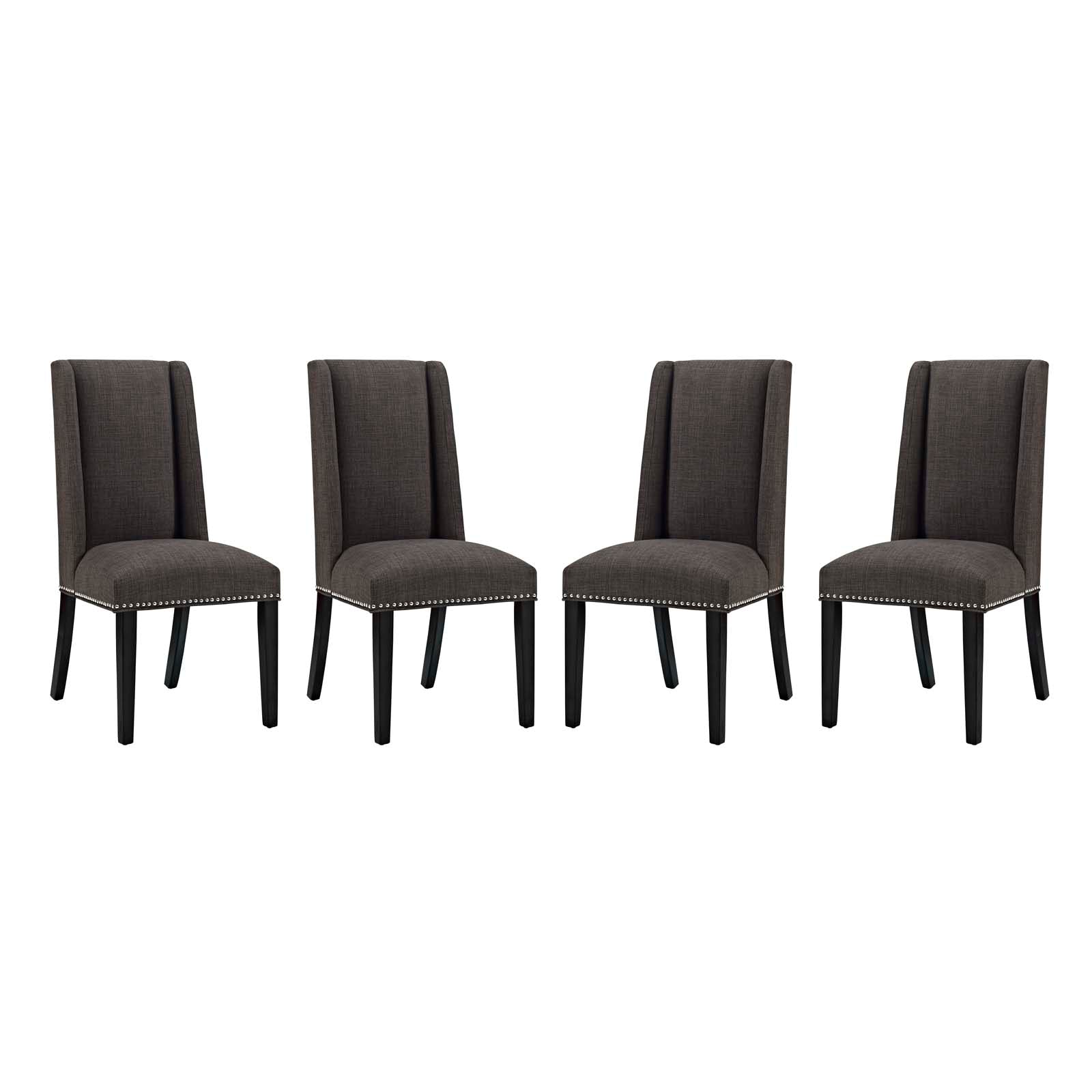 Baron Dining Chair Fabric Set Of 4 - Brown