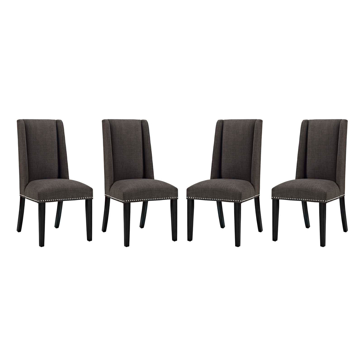 Baron Dining Chair Fabric Set Of 4 - Brown