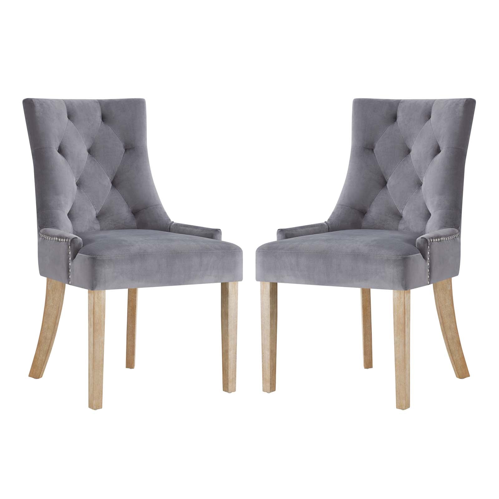 Pose Dining Chair Velvet Set Of 2 - Gray