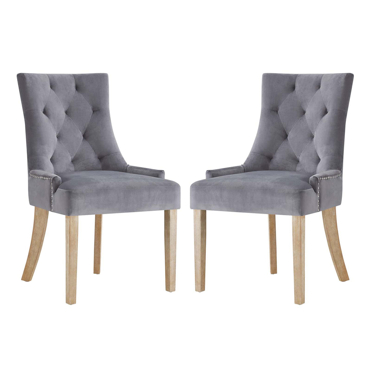 Pose Dining Chair Velvet Set Of 2 - Gray