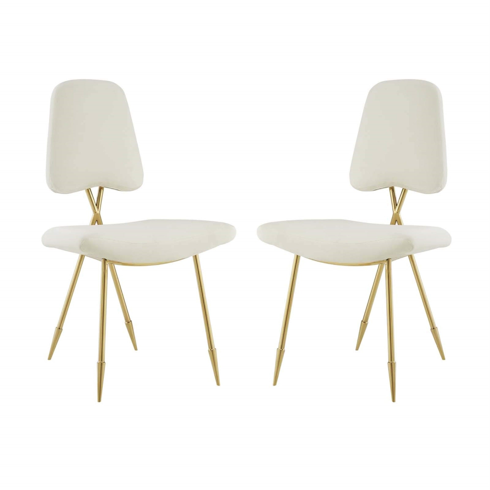Casafoyer Ponder Dining Side Set Of 2, Two Lounge Chairs, Ivory