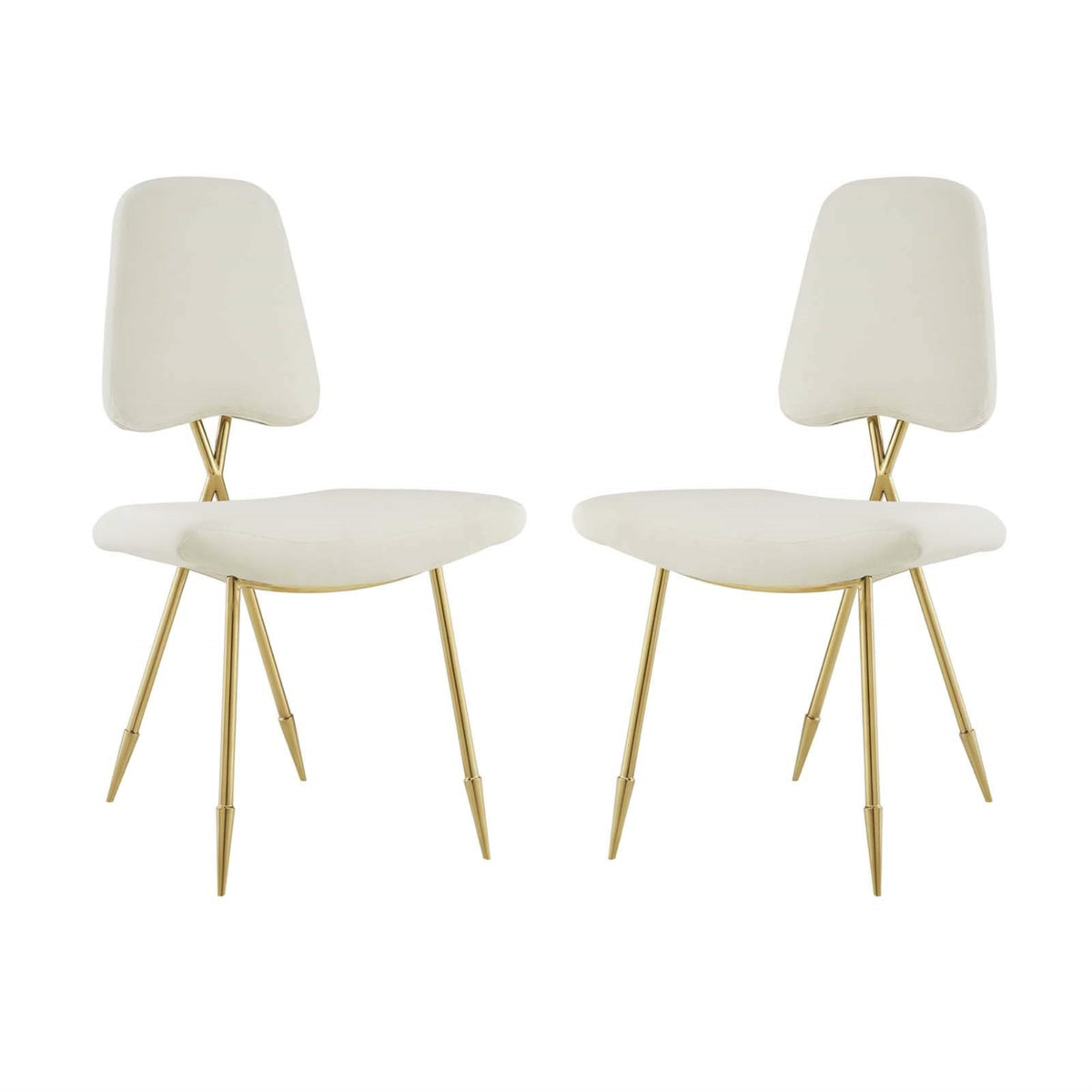 Casafoyer Ponder Dining Side Set Of 2, Two Lounge Chairs, Ivory