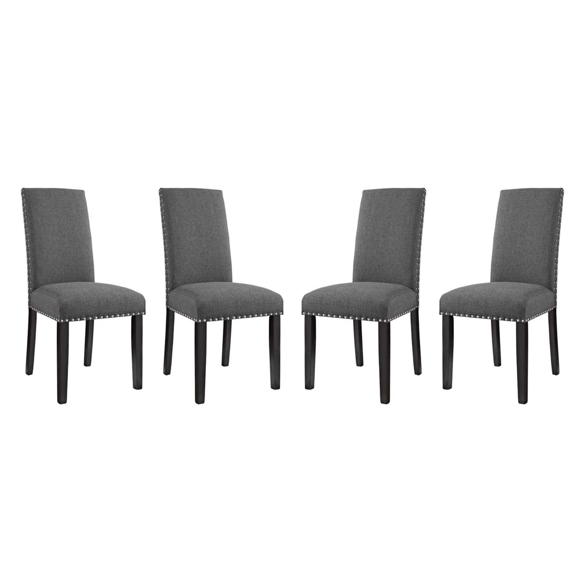 Parcel Dining Chair Set Of 4 - Upholstered Polyester, Nail-Head Trim, Foam Padding, Solid Wood Legs - Comfortable And Stylish Addition To Your Dining Space