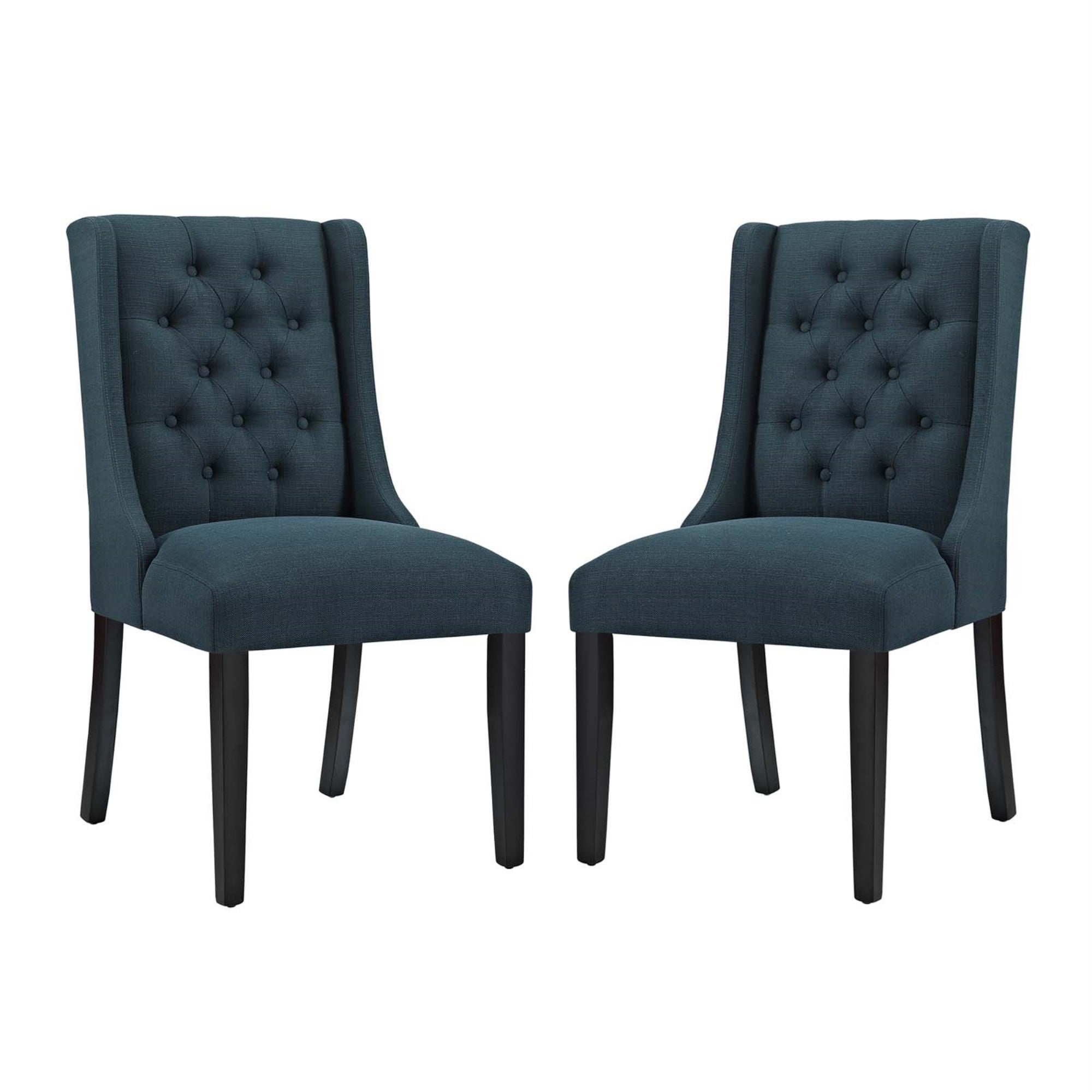 Exquisite Baronet Dining Chair Set Of 2 - Opulent Design, Comfortable Foam Padding, Solid Wood Frame, Non-Marking Foot Glides. Perfect For Contemporary Homes.