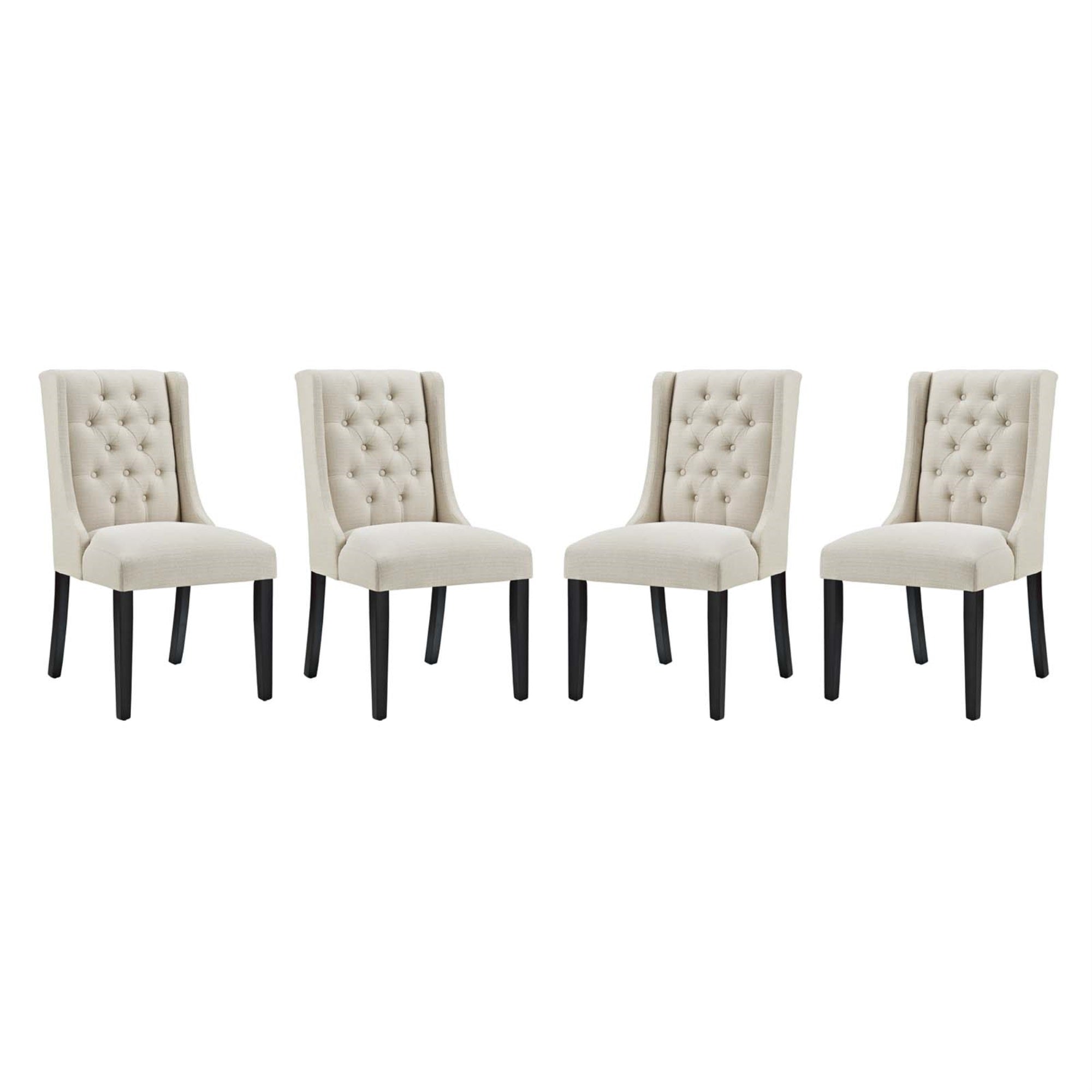 Baronet Dining Chair Set Of 4 - Exquisite Design, Comfortable Foam Padding, Solid Wood Frame, Non-Marking Foot Glides - Perfect For Contemporary Homes