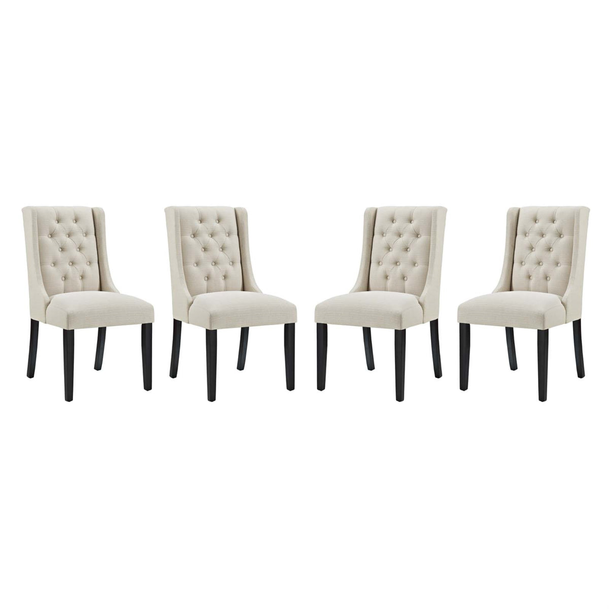 Baronet Dining Chair Set Of 4 - Exquisite Design, Comfortable Foam Padding, Solid Wood Frame, Non-Marking Foot Glides - Perfect For Contemporary Homes