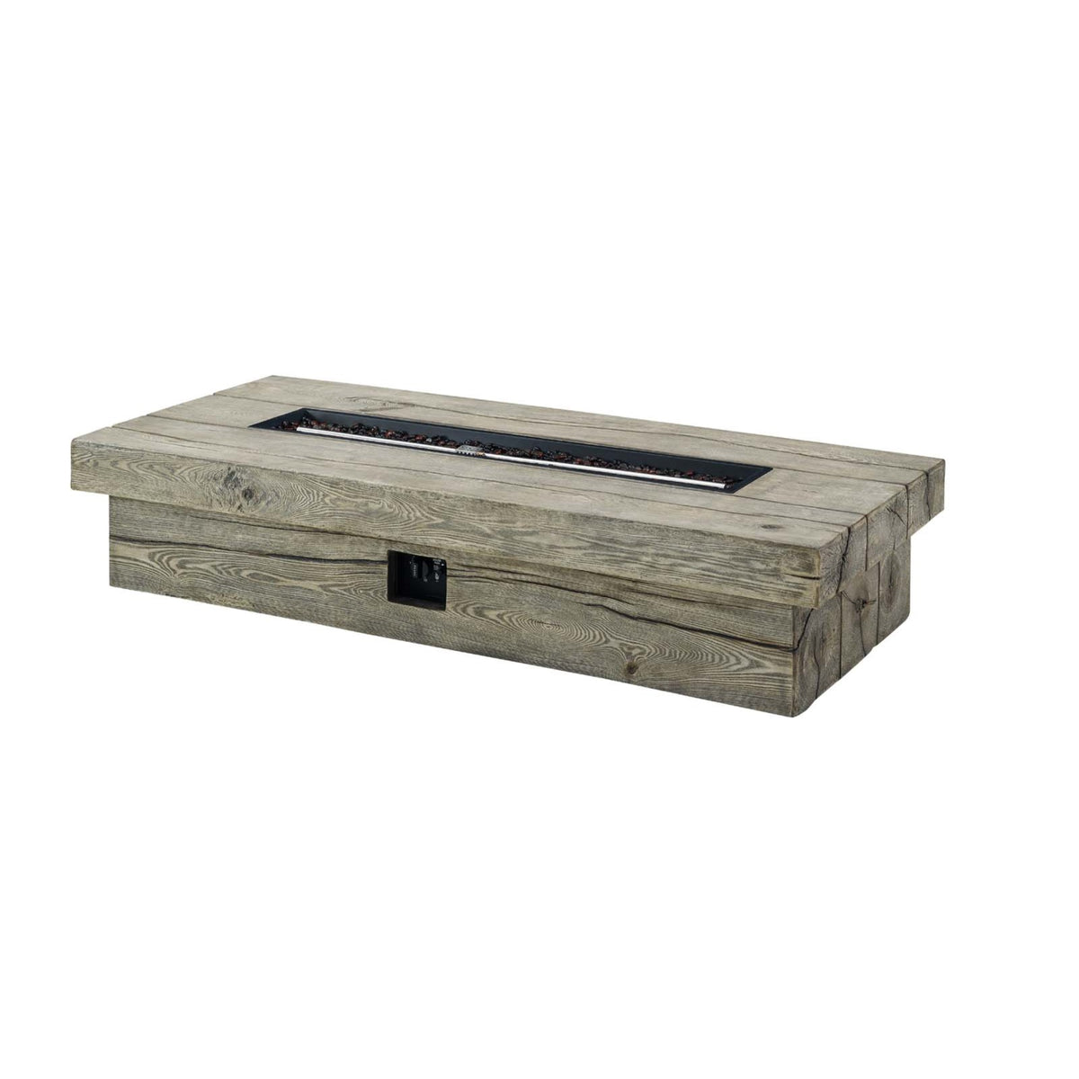 Manteo 70' Rectangular Outdoor Patio Fire Pit Table Light Gray