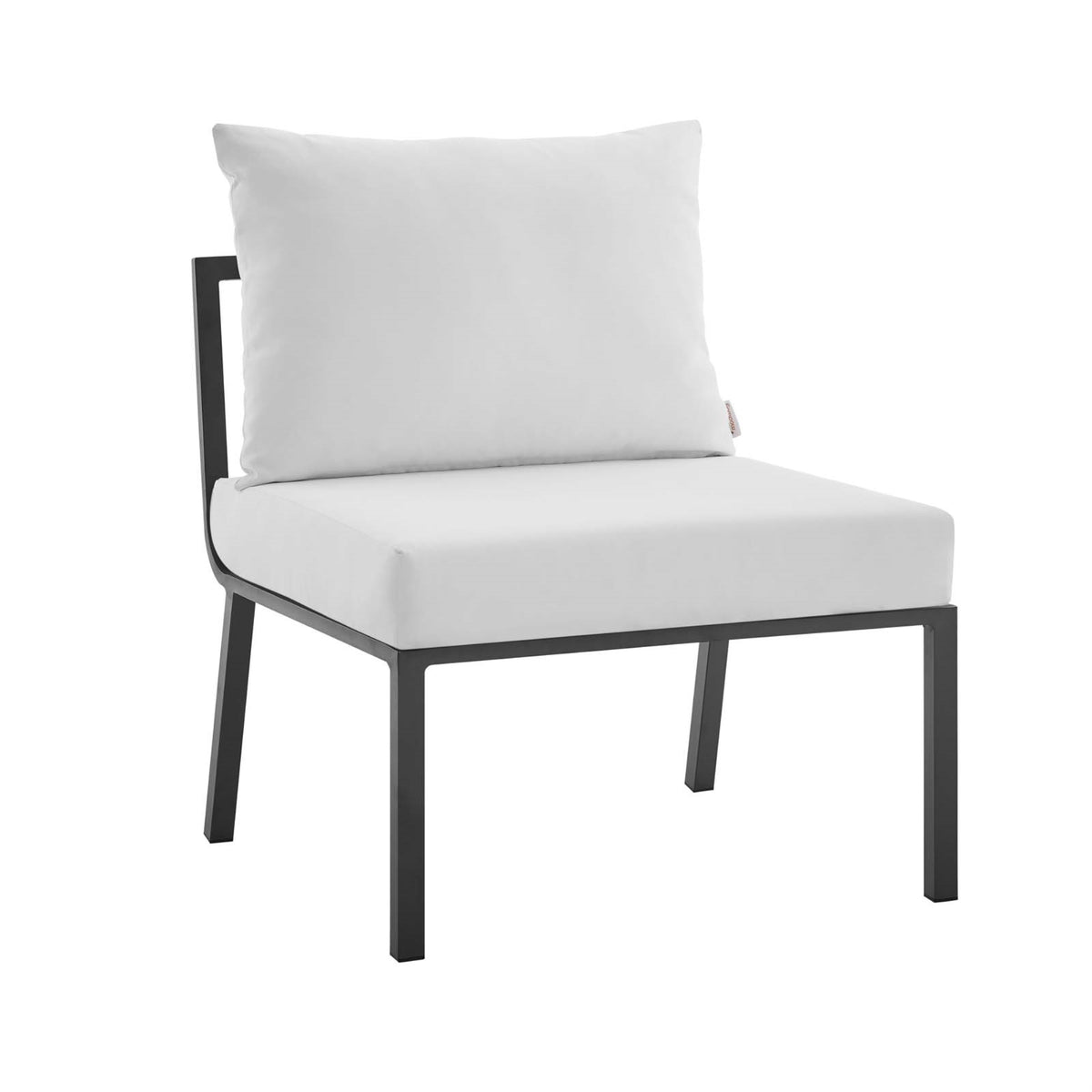 Riverside Outdoor Patio Aluminum Armless Chair Gray White